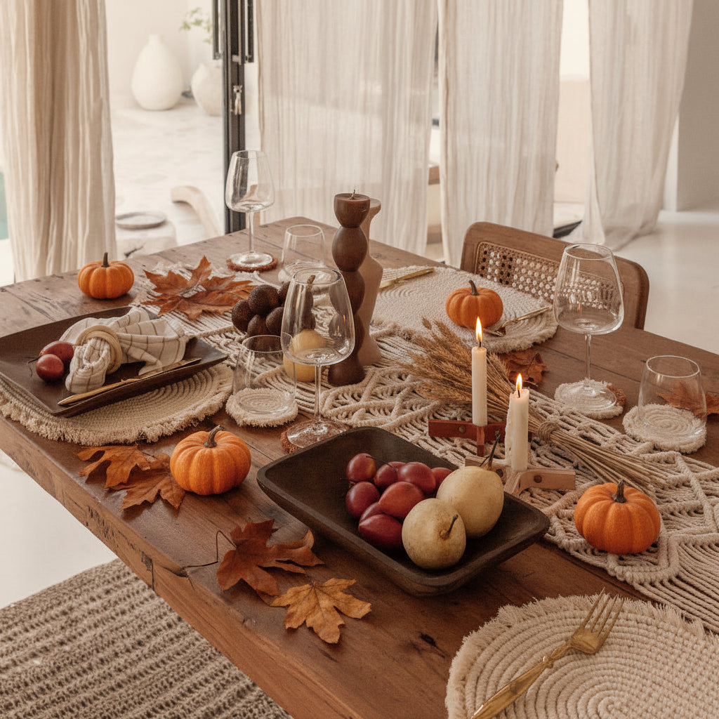 Scallop Macrame Table Runner