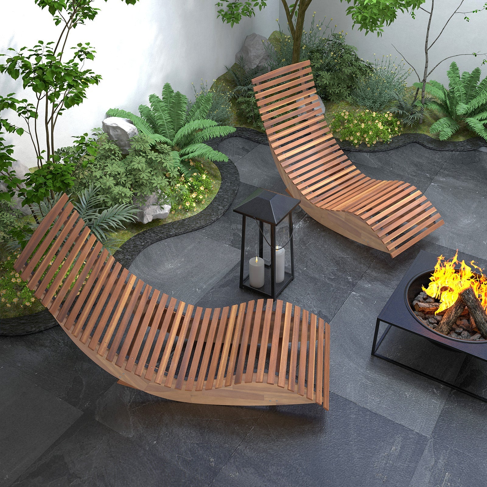 Outdoor Acacia Wood Rocking Chair