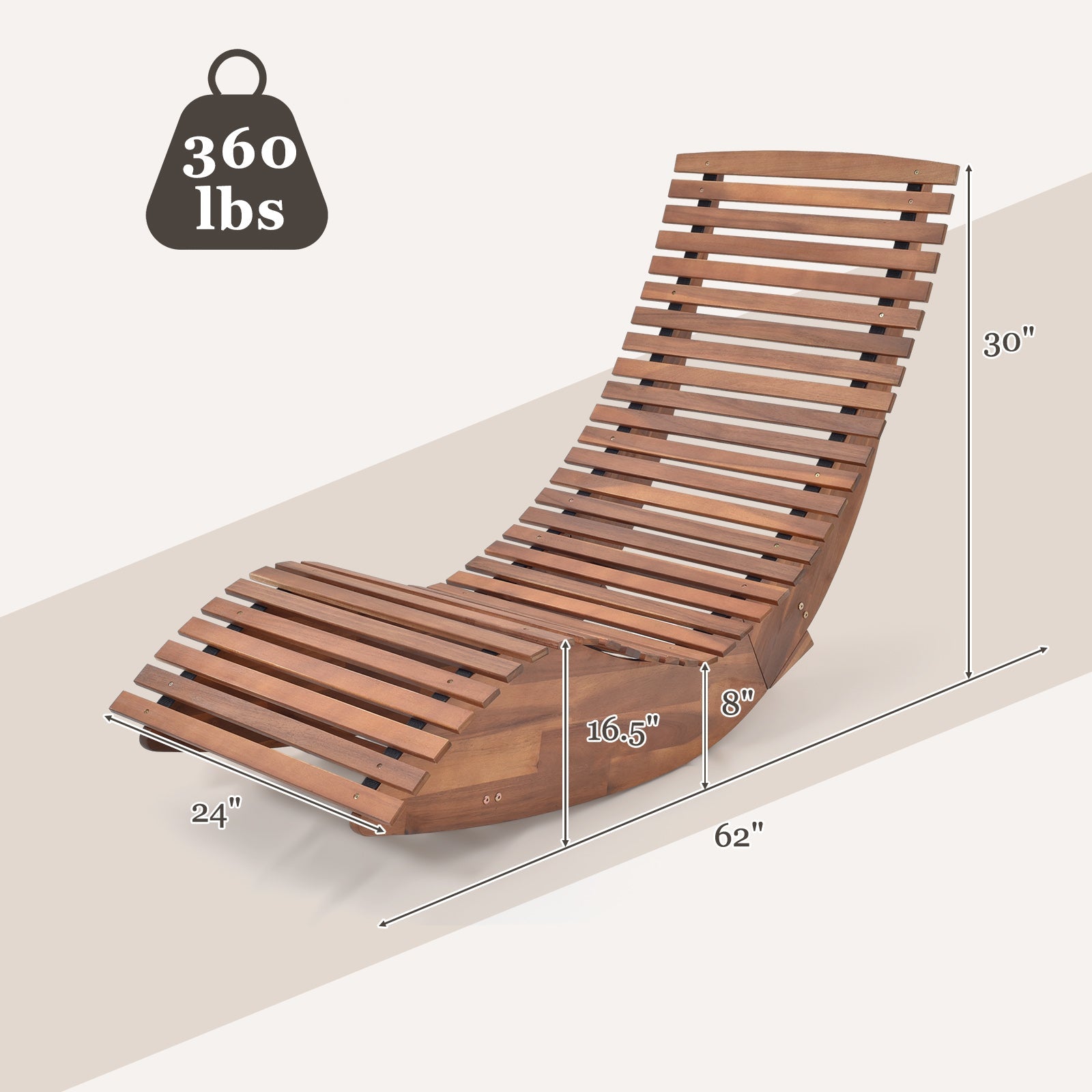 Outdoor Acacia Wood Rocking Chair
