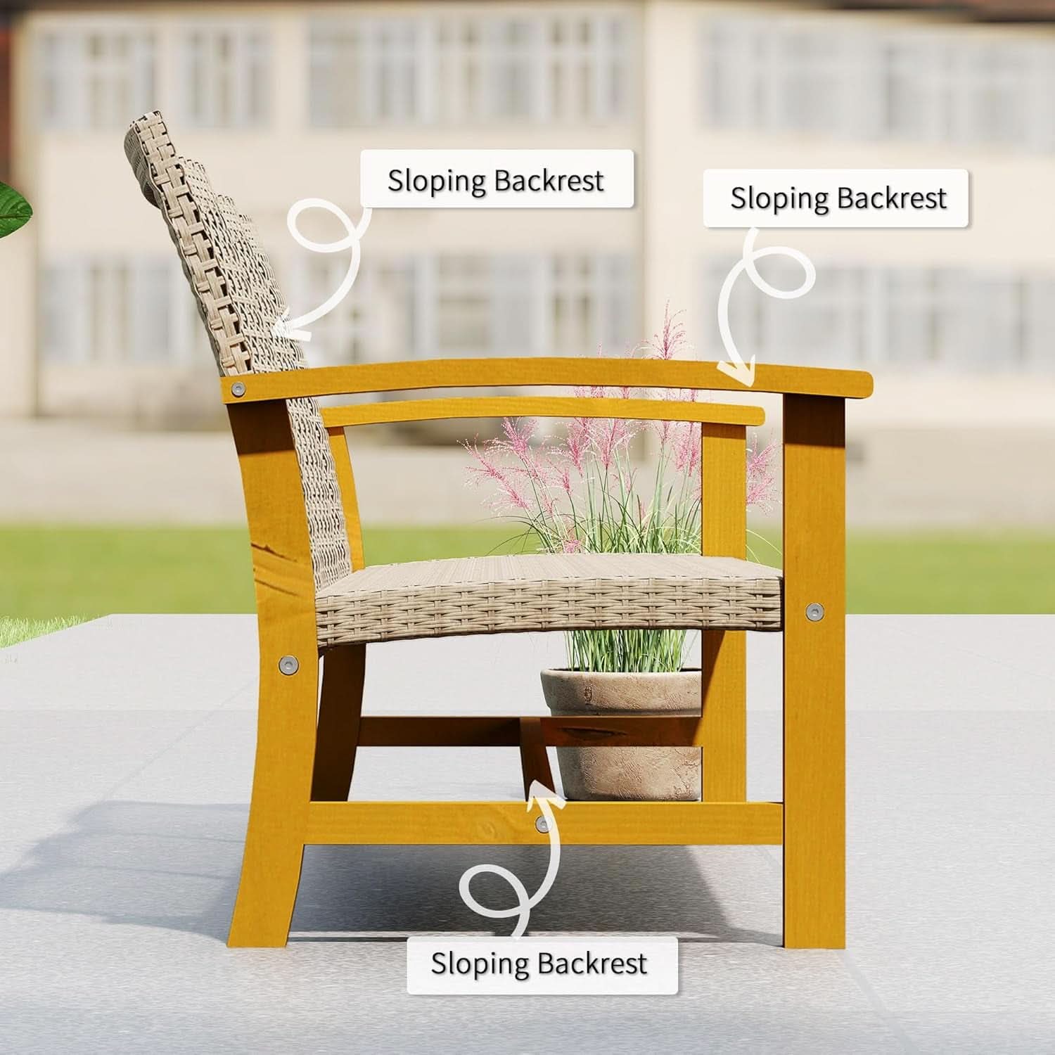 Spacious Wicker Outdoor Couch for Three