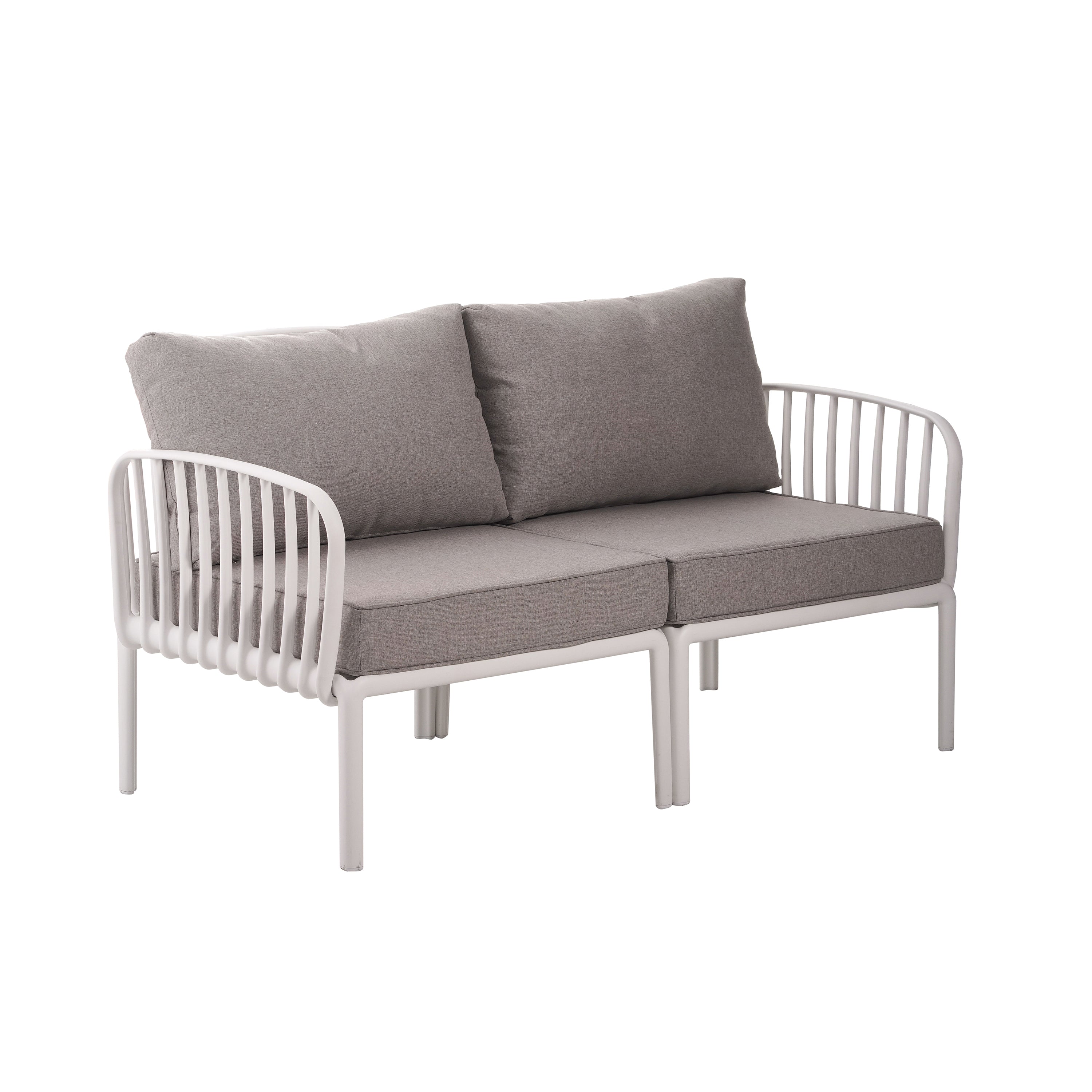 3 Piece Patio Conversation Set - White & Gray