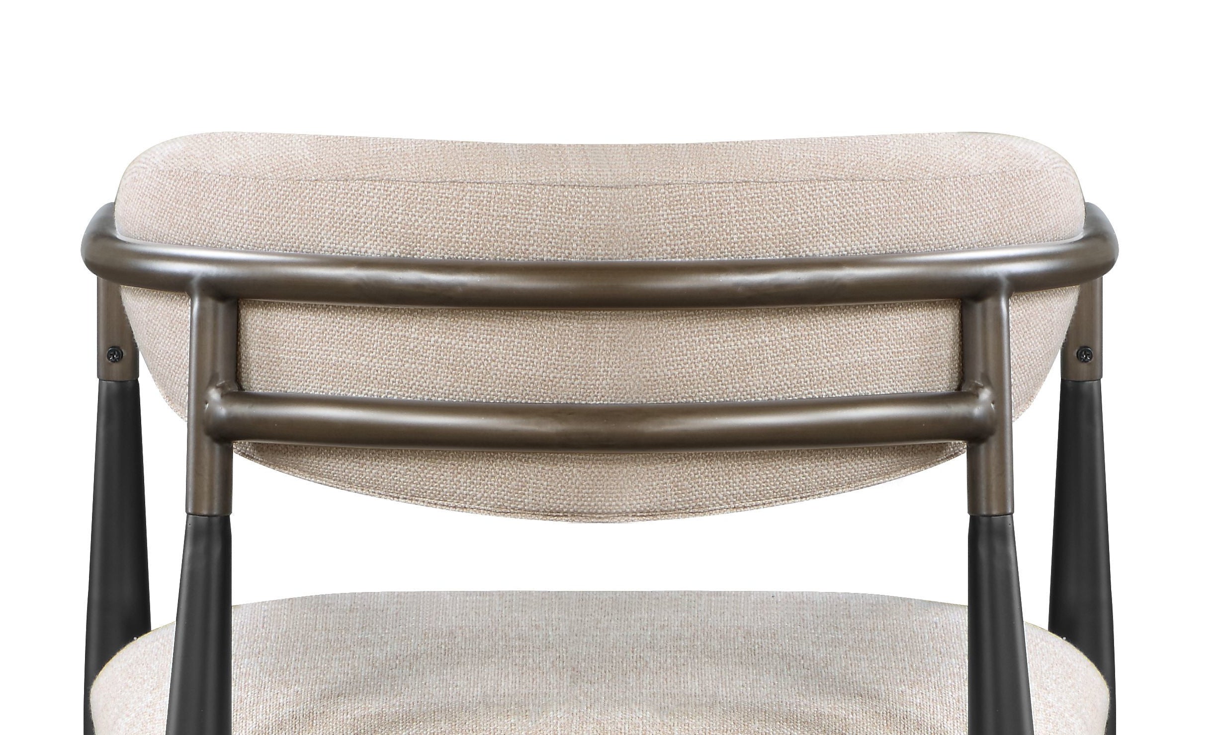 Beige and Black Armchair with Open Back - Set of 2