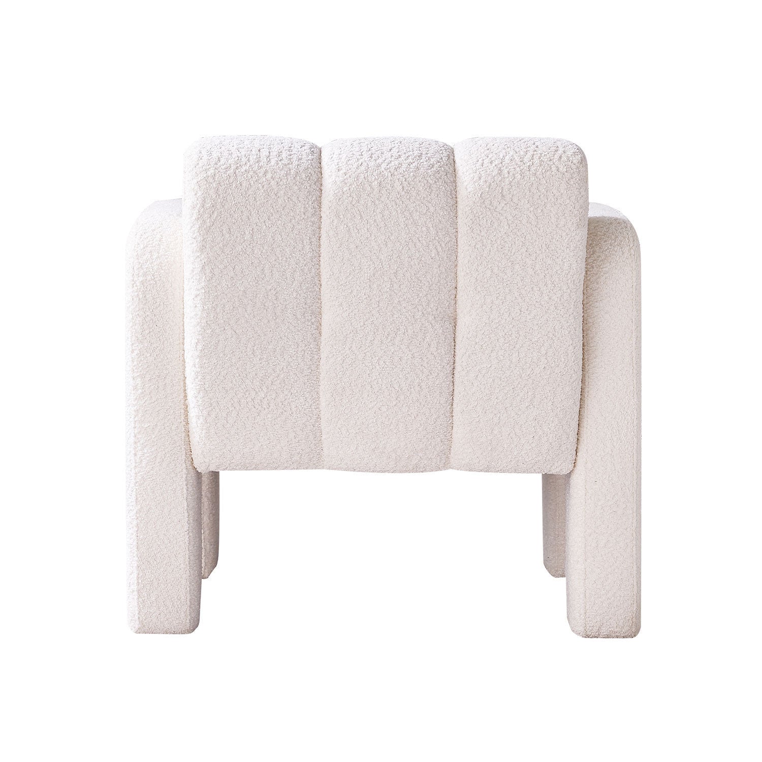 White Boucle Upholstered Accent Chair
