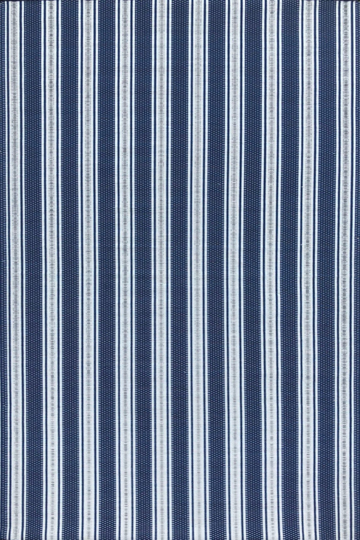 Vertical Stripe Blue & White Outdoor Mat
