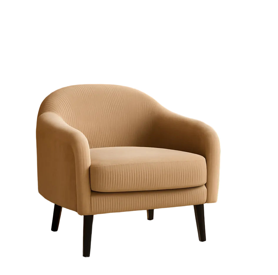 Corduroy Barrel Chair in Khaki