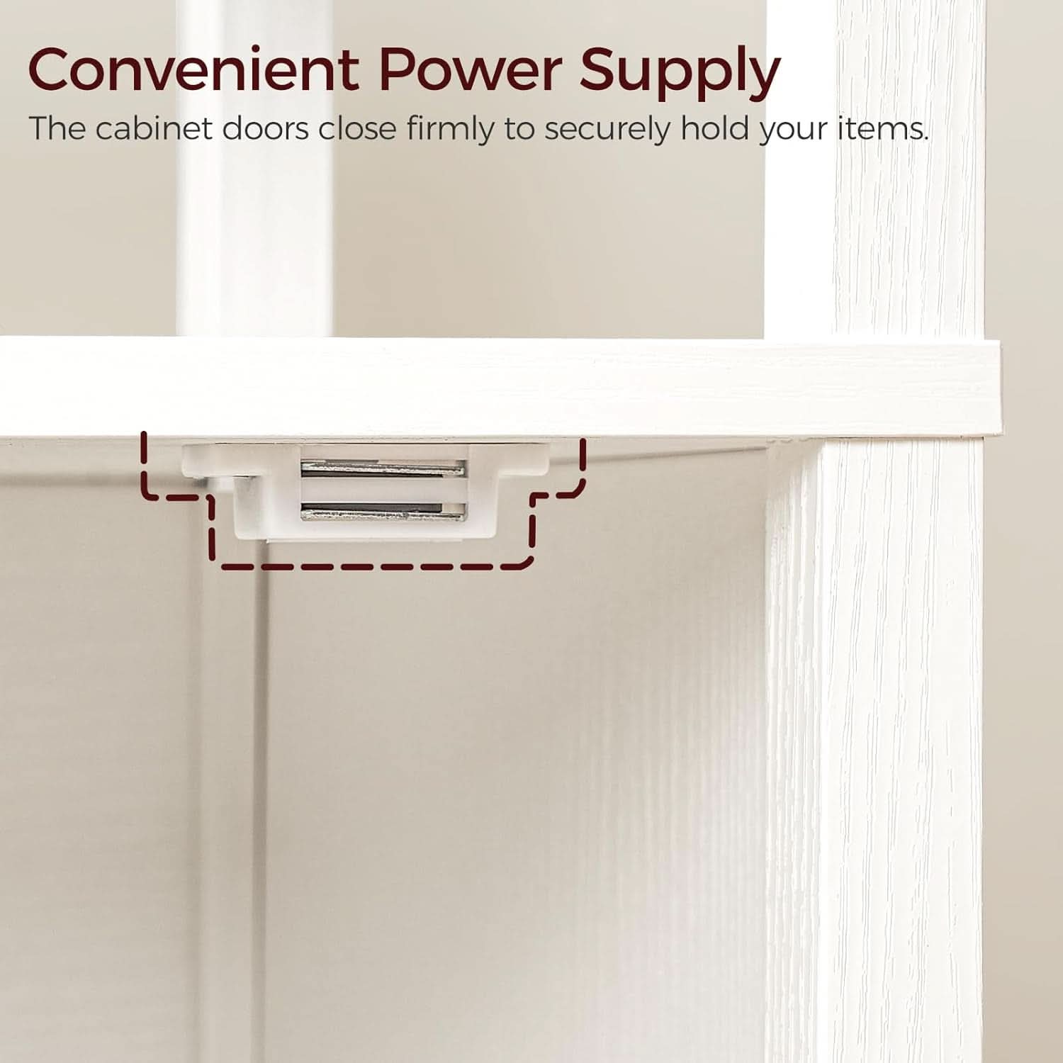 White Farmhouse Style Nightstand With USB Type C Ports
