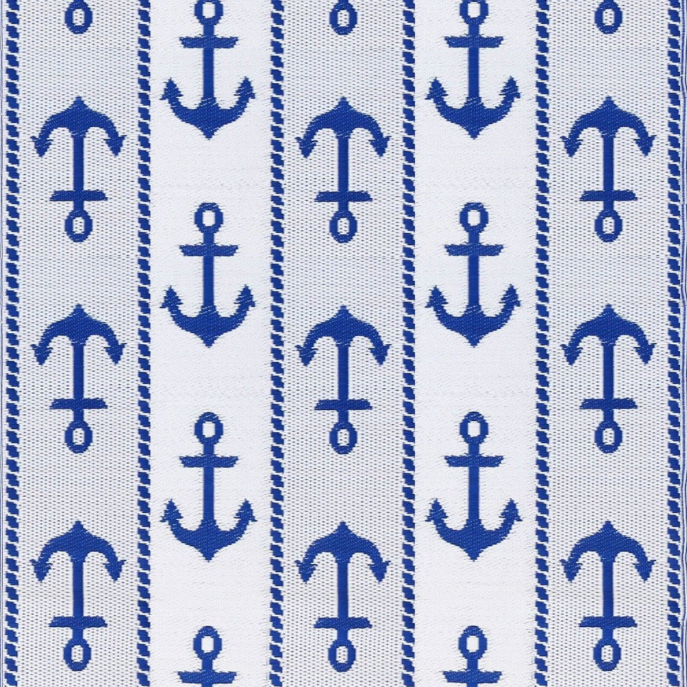 Anchor Blue & White Outdoor Mat