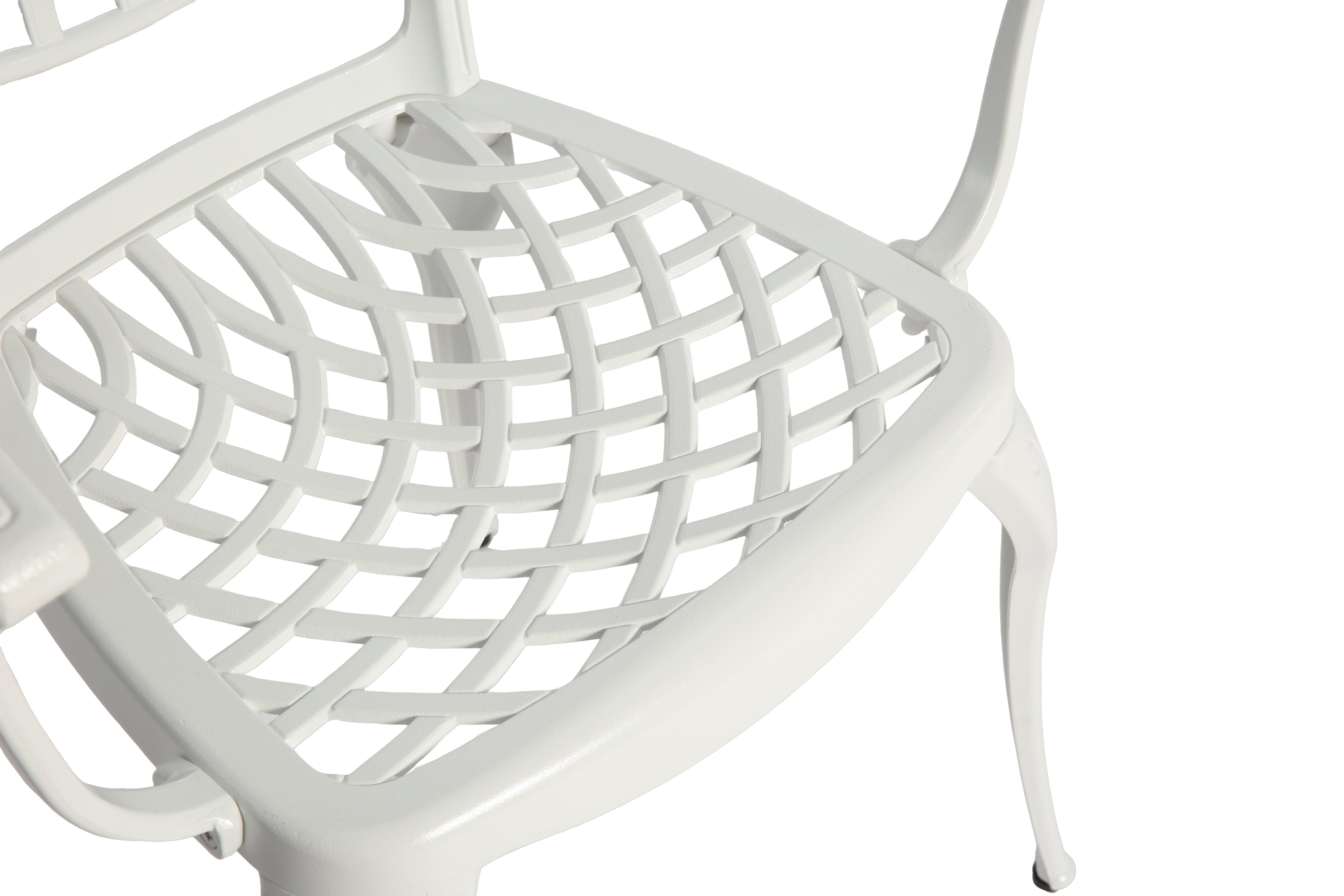 3 Piece All Weather Metal Bistro Table Set in White