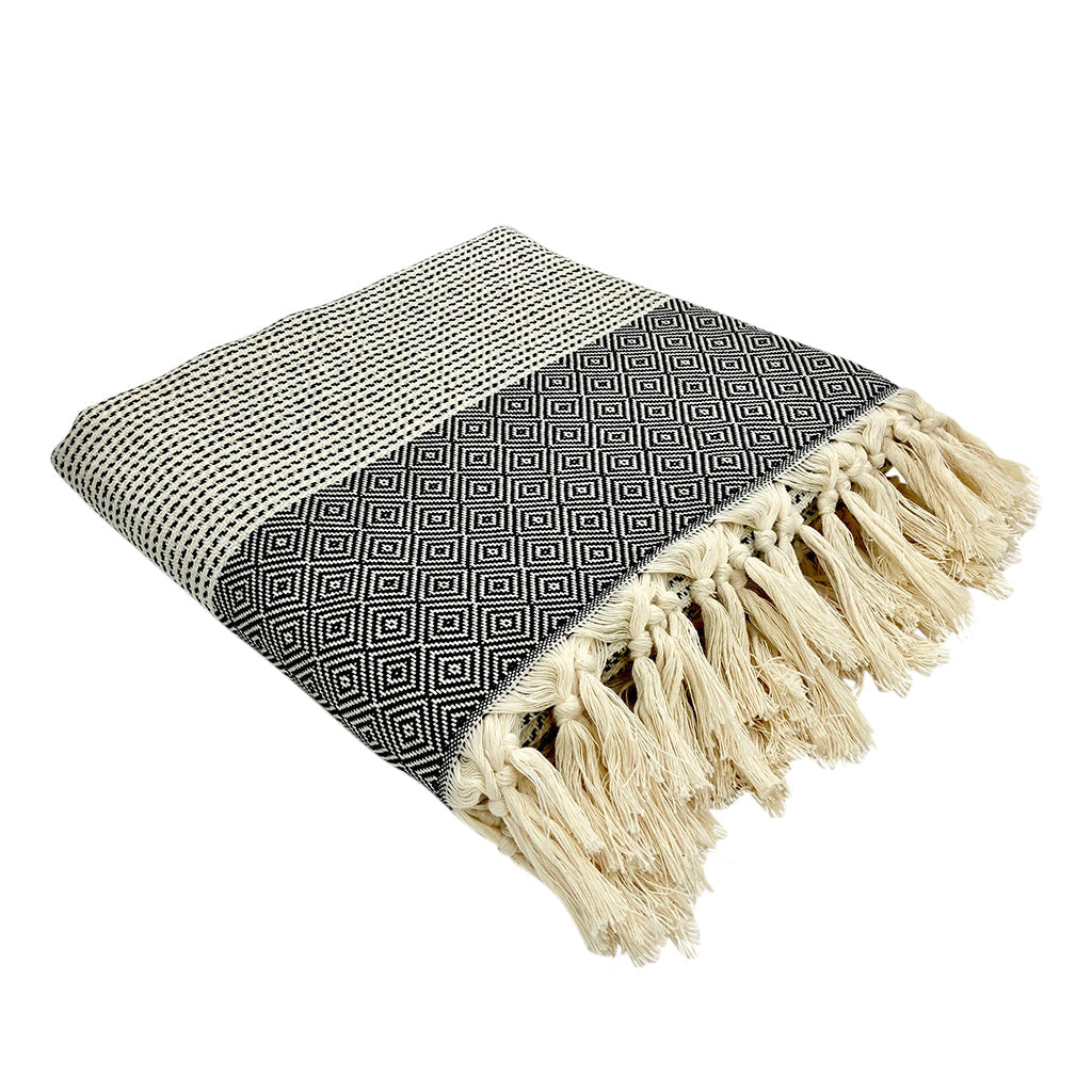 Diamond Stripe Turkish Throw - 4 Colors