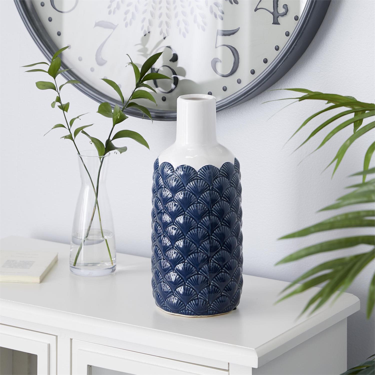 Blue Shell Ceramic Decorative Vase
