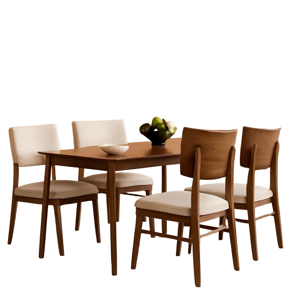 Solid Wood Dining Set For Small Spaces - 5 Pc Set