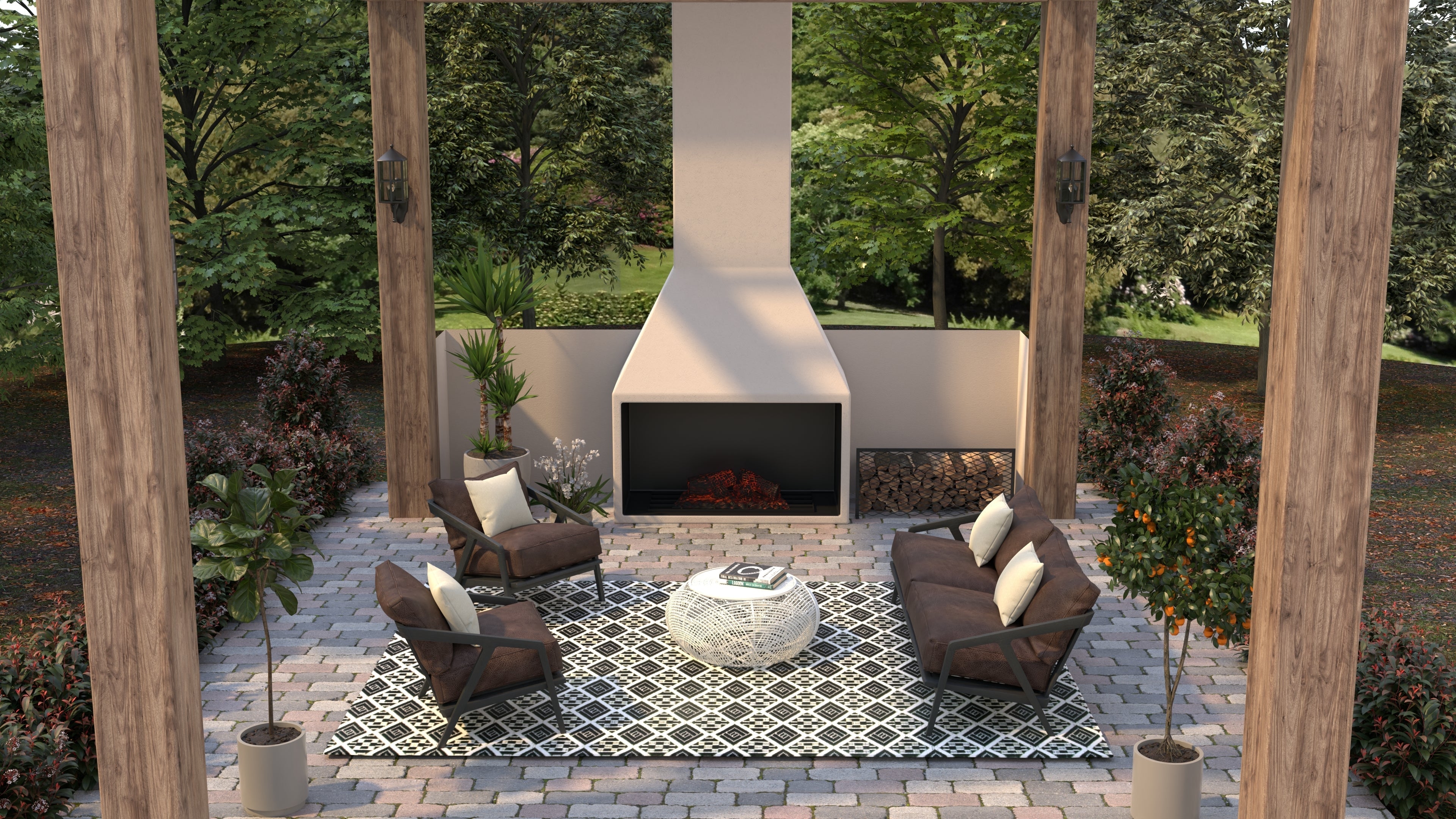 Scotch Black & White Reversible Outdoor Mat