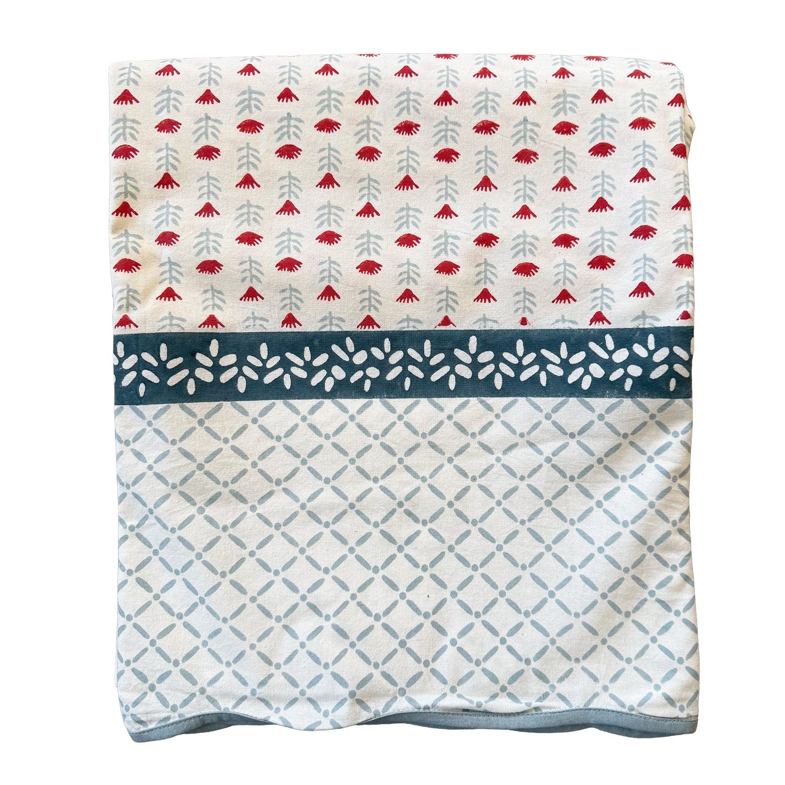 Claire Blockprint Tablecloth in Poppy - Set of 4