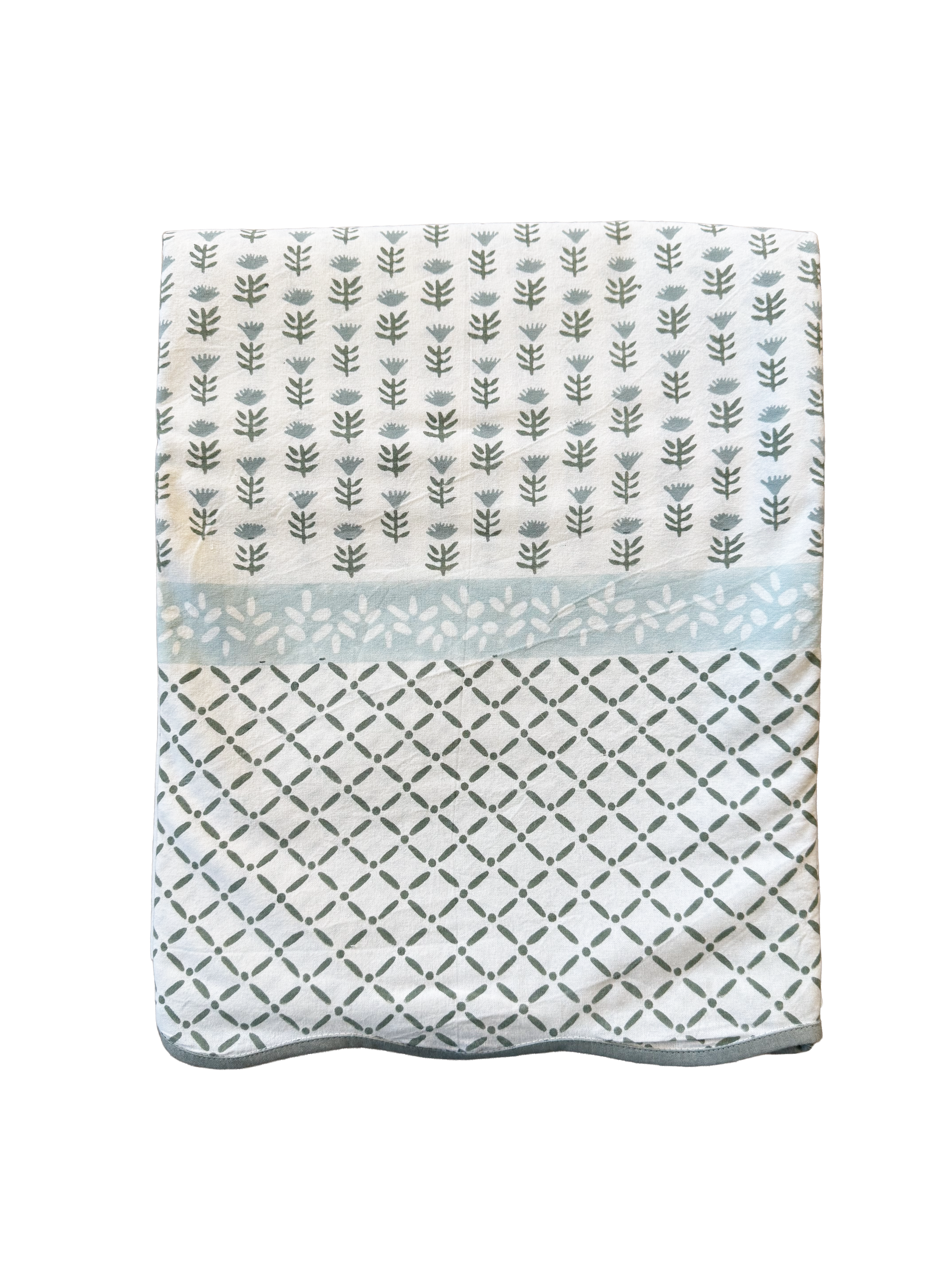 Claire Blockprint Tablecloth in Serene - Set of 4