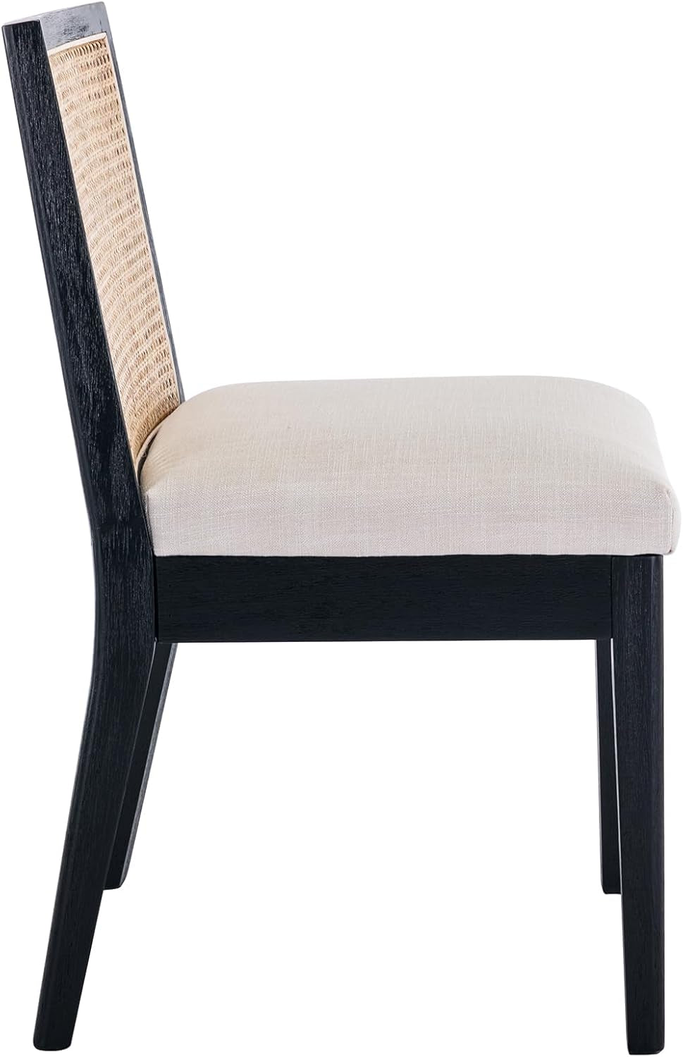 Black/Cream/Rattan Dining Chairs - Set of 6