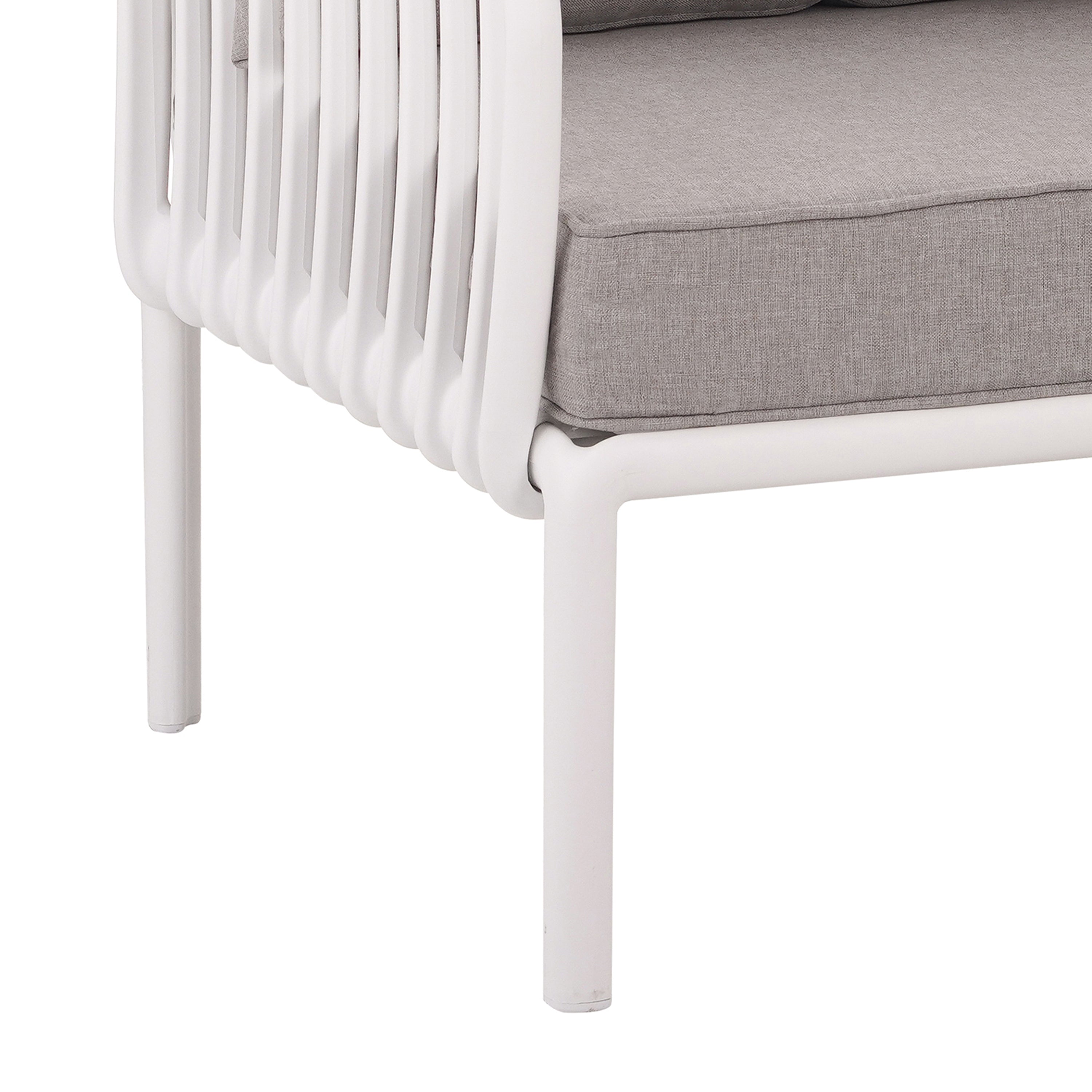 3 Piece Patio Conversation Set - White & Gray