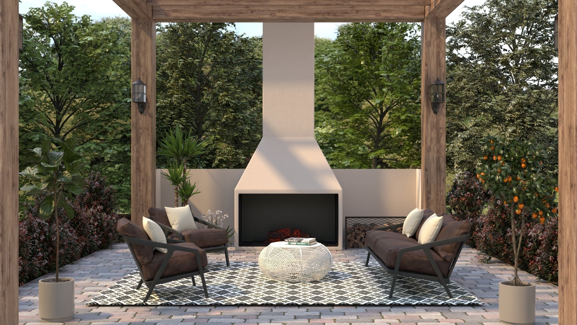 Scotch Black & White Reversible Outdoor Mat