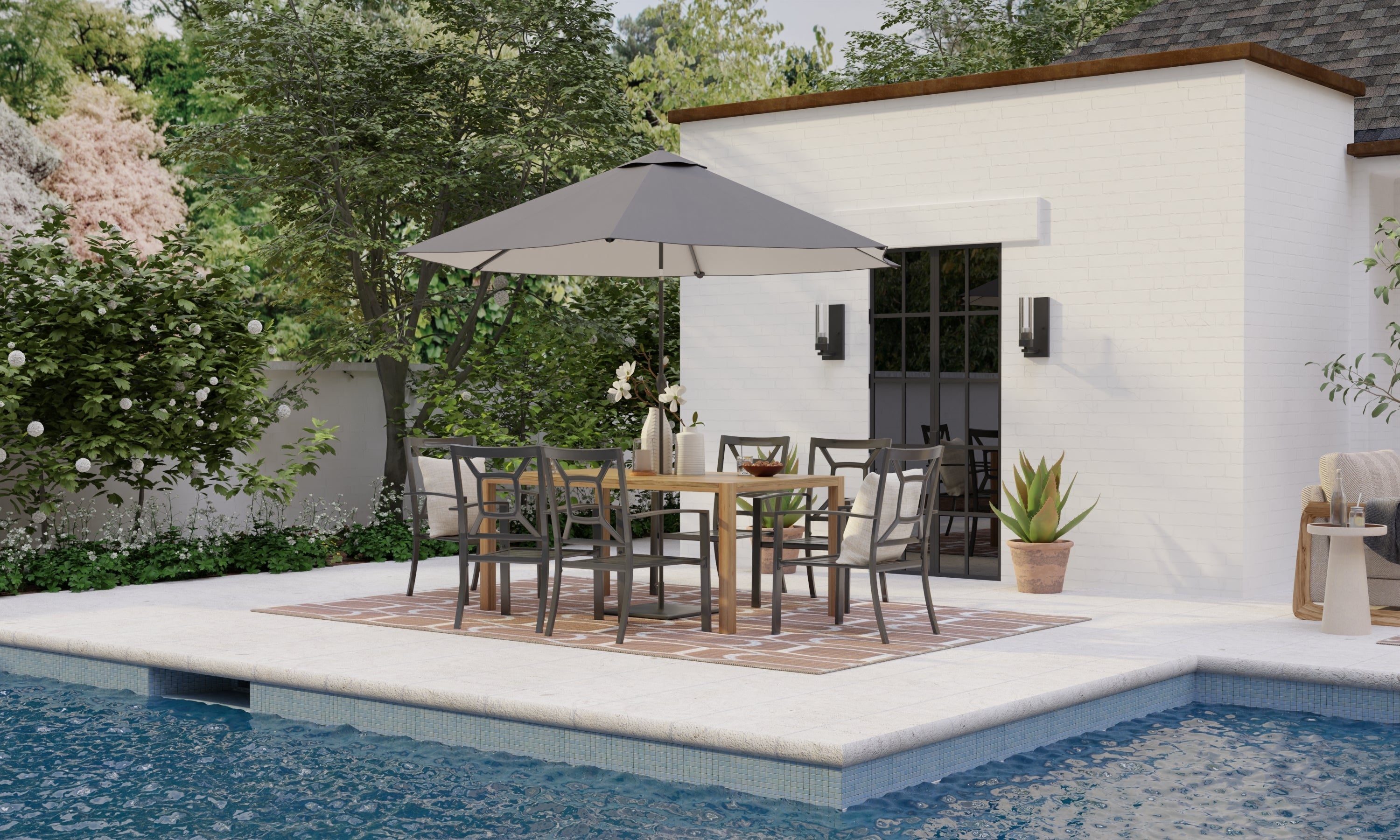 Oblong Brick Light Sienna Reversible Outdoor Mat