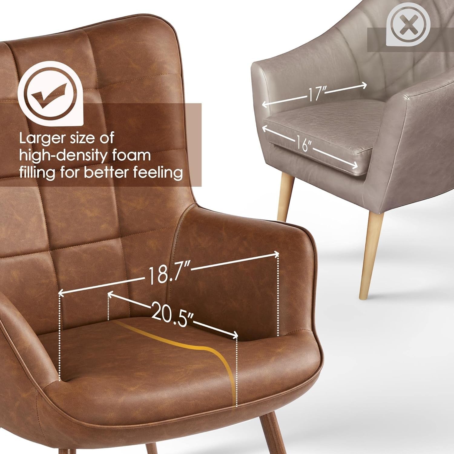 Modern Accent Chair With Metal Legs