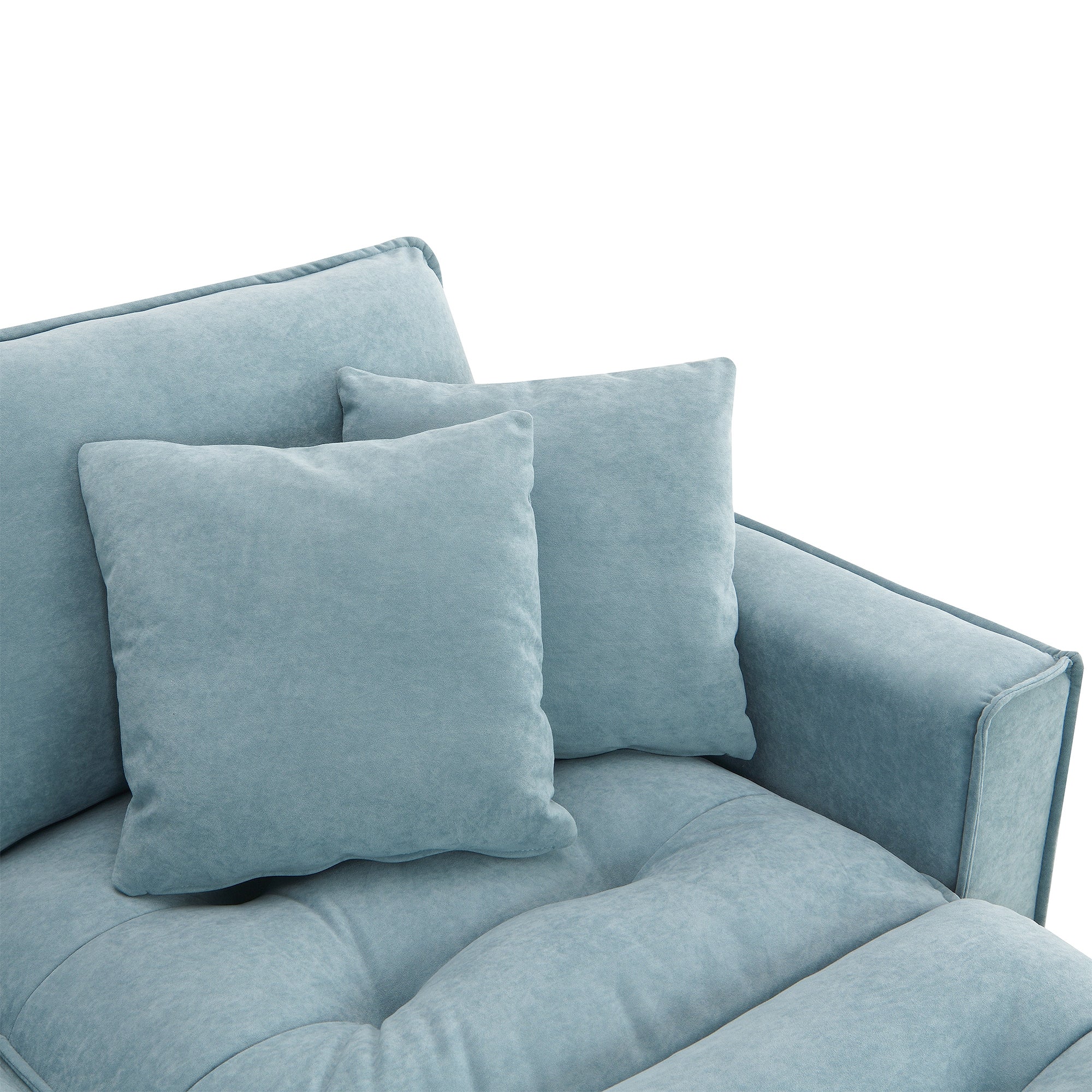 Modern Reversible Sofa Sectional in Sky Blue