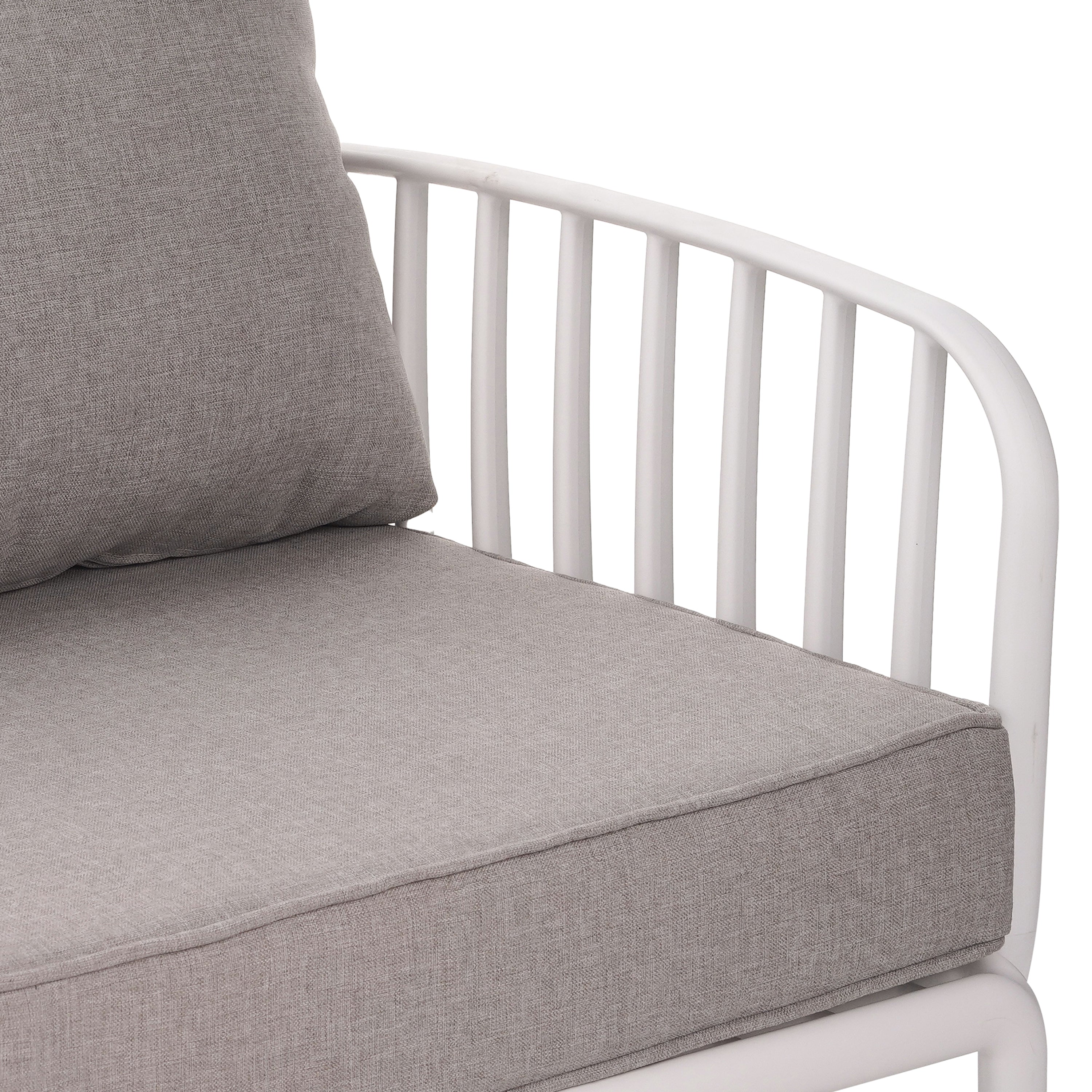 3 Piece Patio Conversation Set - White & Gray