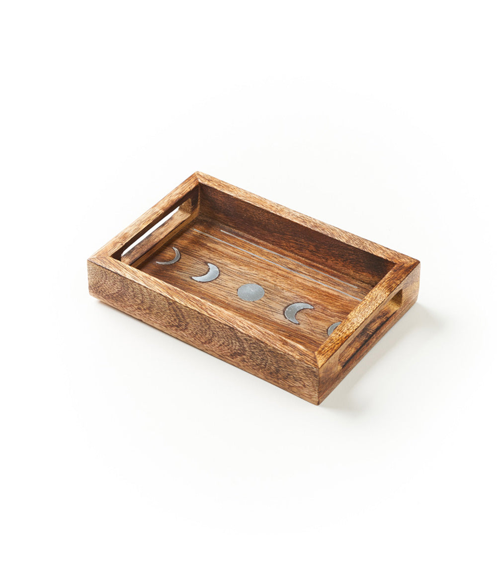 Jyotisha Celestial Wooden Tray with Brass Inlay