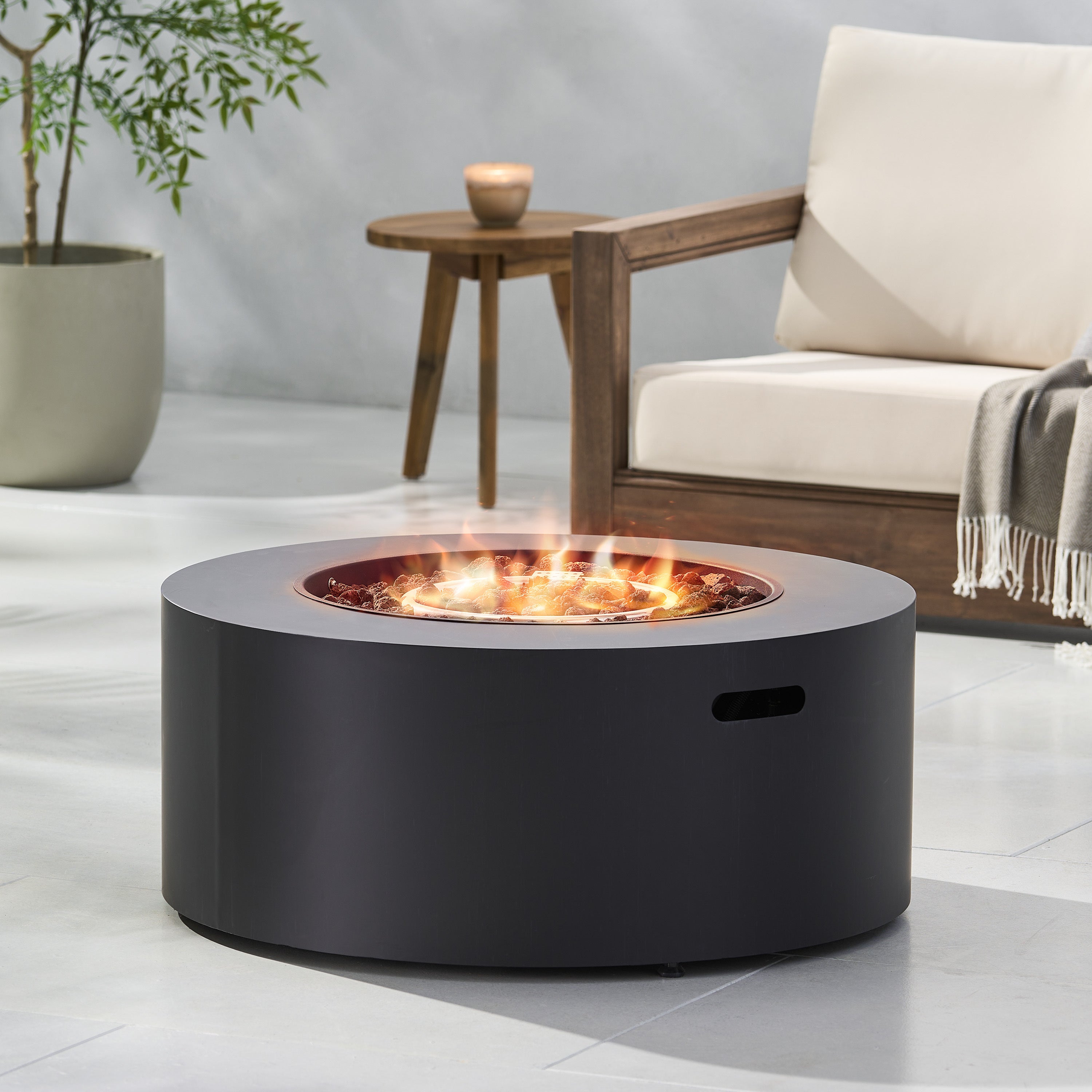 Round Gas Fire Pit