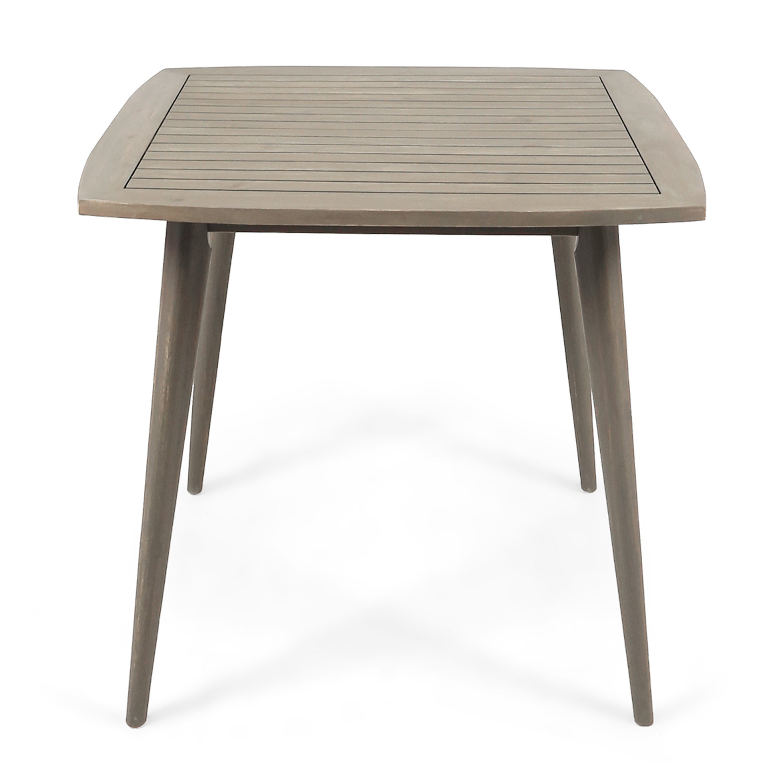 Outdoor Square Acacia Wood Table in Gray Finish