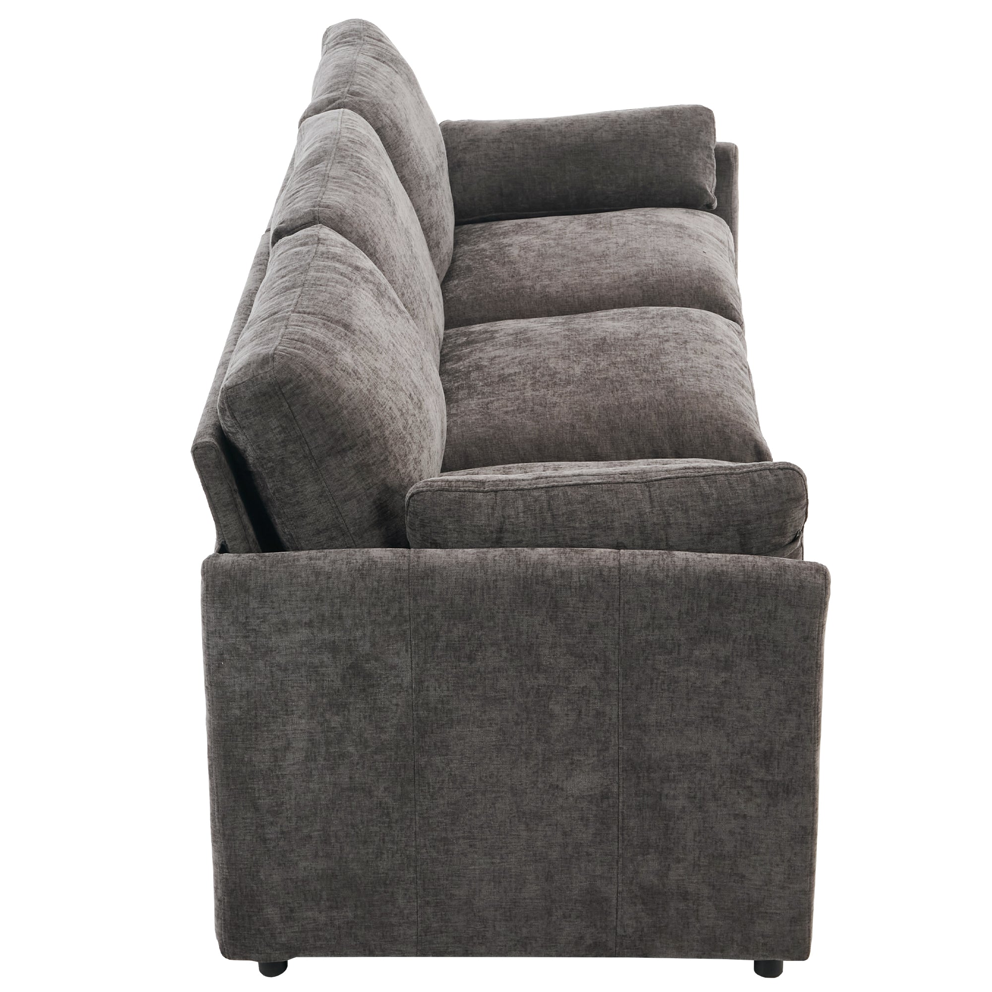 Cozy Upholstered Oversized 3-Seater Cloud Sofa in Dark Gray
