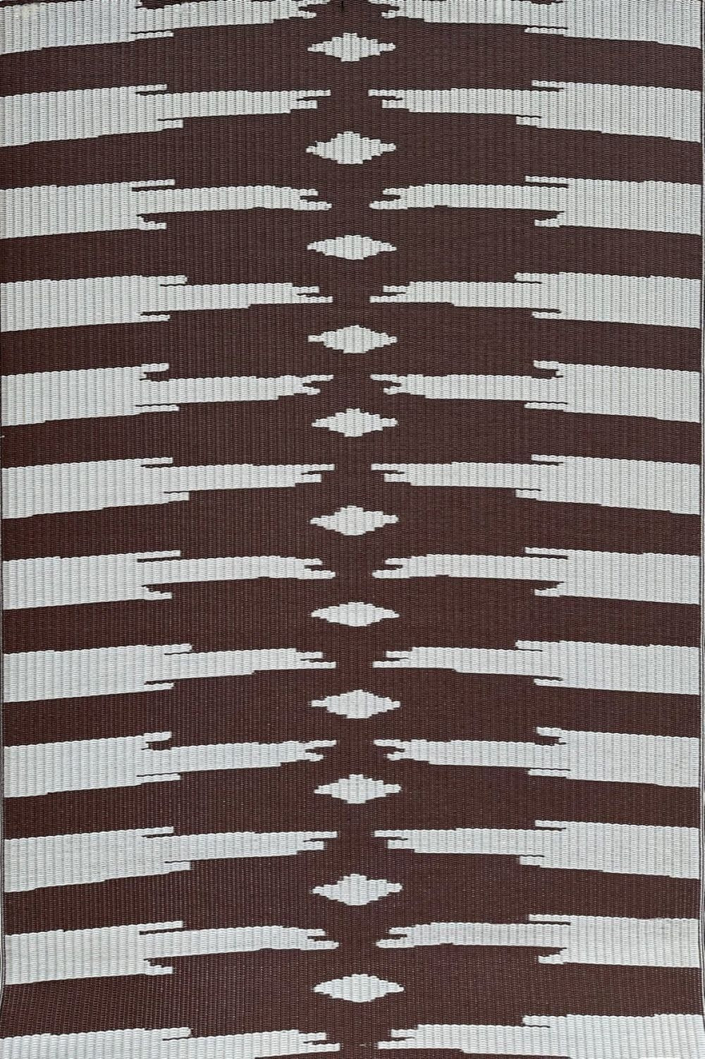 Aztec Brown & Off White Outdoor Mat