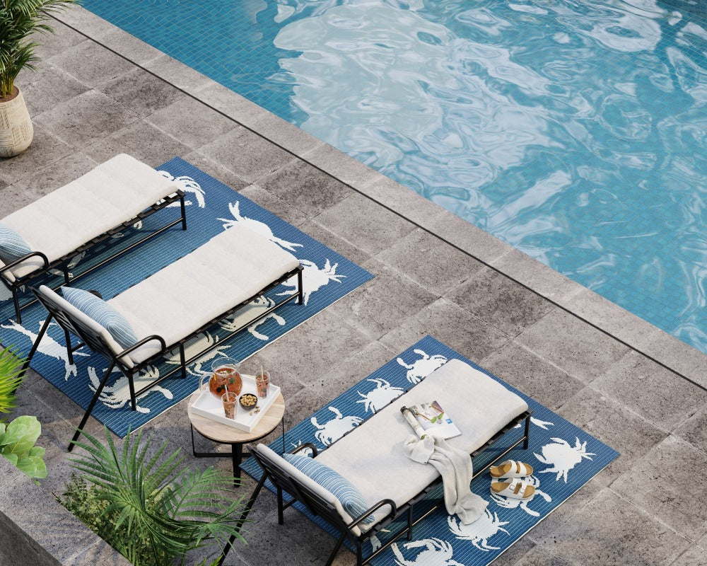 Crab Blue & Teal Outdoor Mat