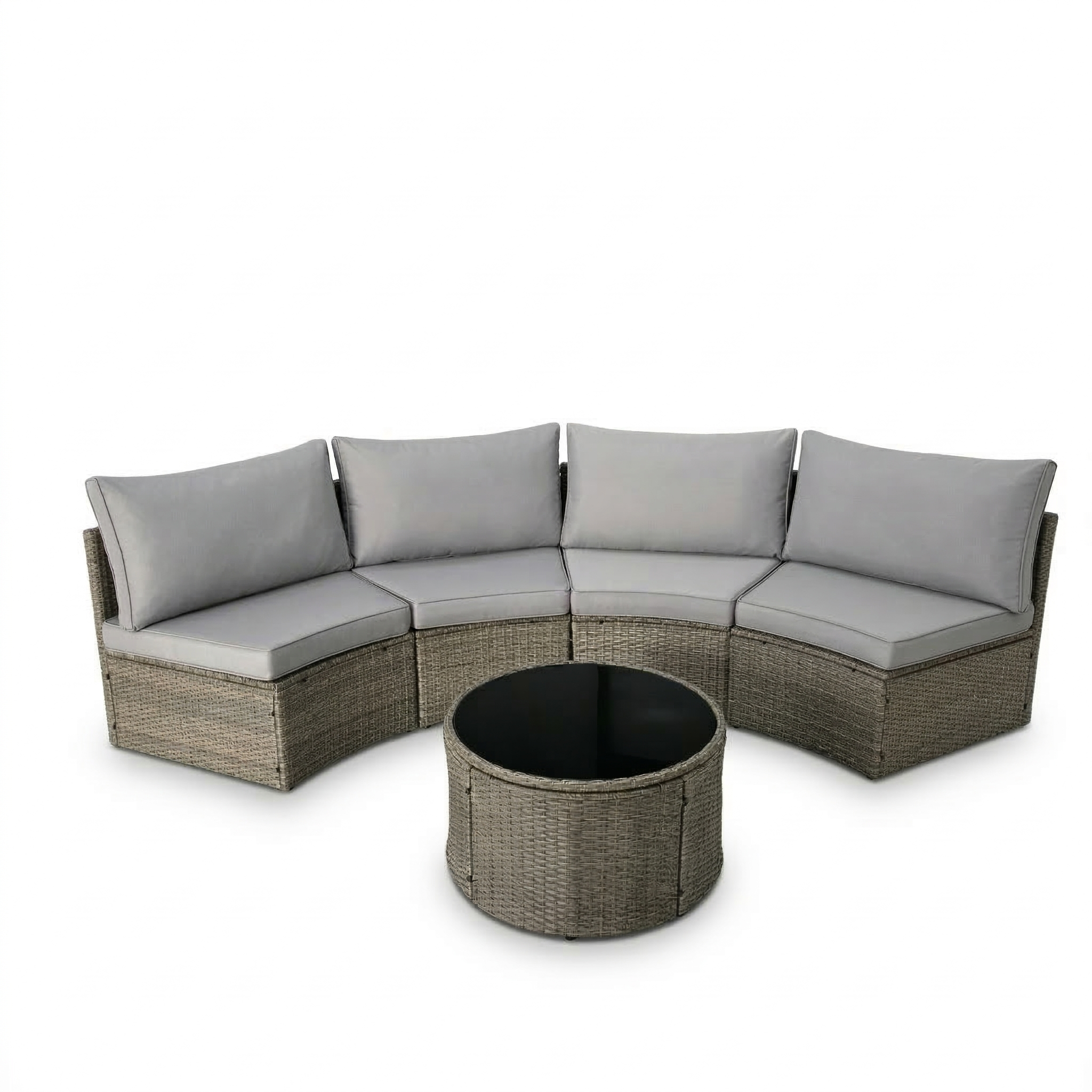 Curved Rattan Outdoor Conversation Set