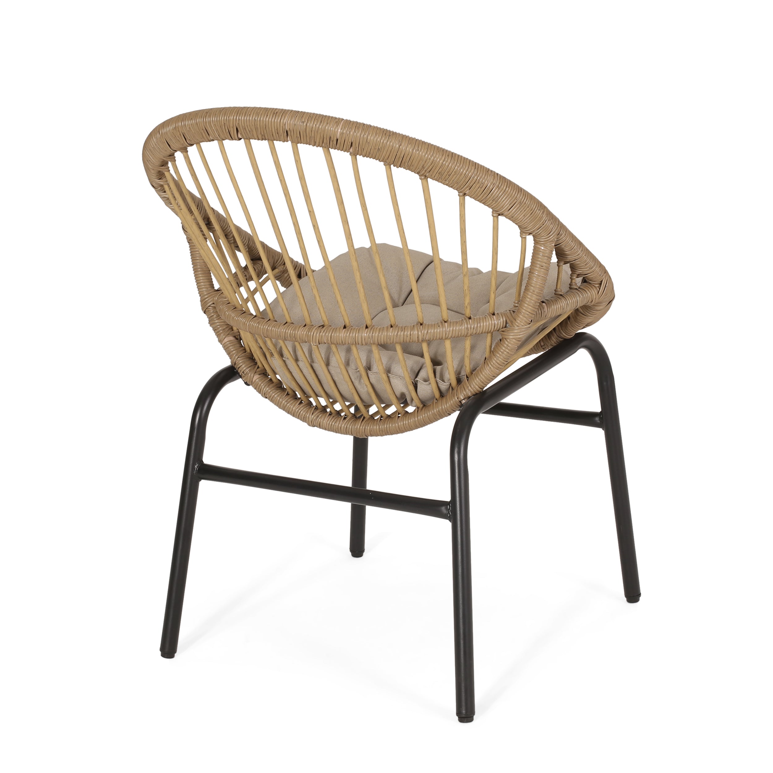 Outdoor Accent Chair with Curved Back - Set of 2