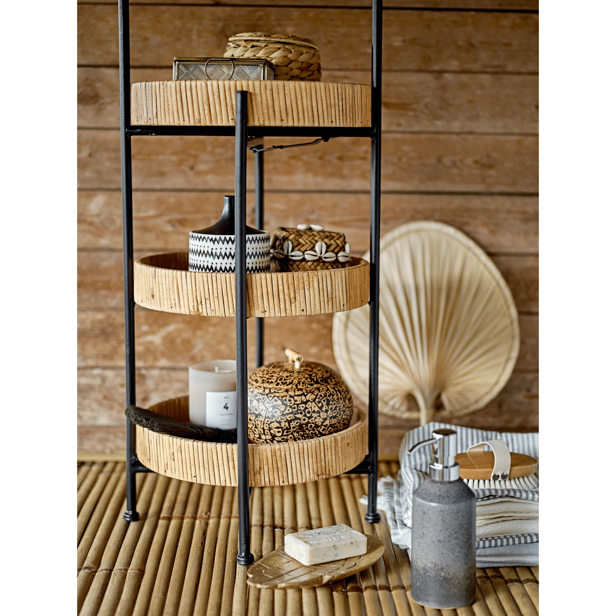 Natural Water Hyacinth Storage Baskets with Lids - Set of 3