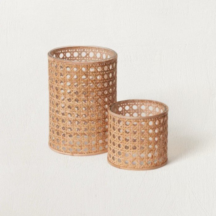 Oliver Cane Votive Candle Holders