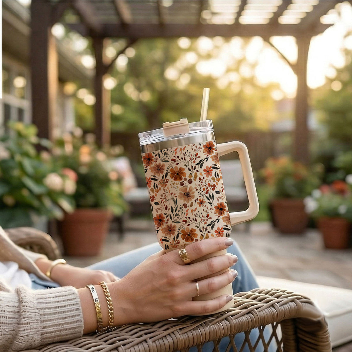 Fall Floral 40oz Insulated Tumbler