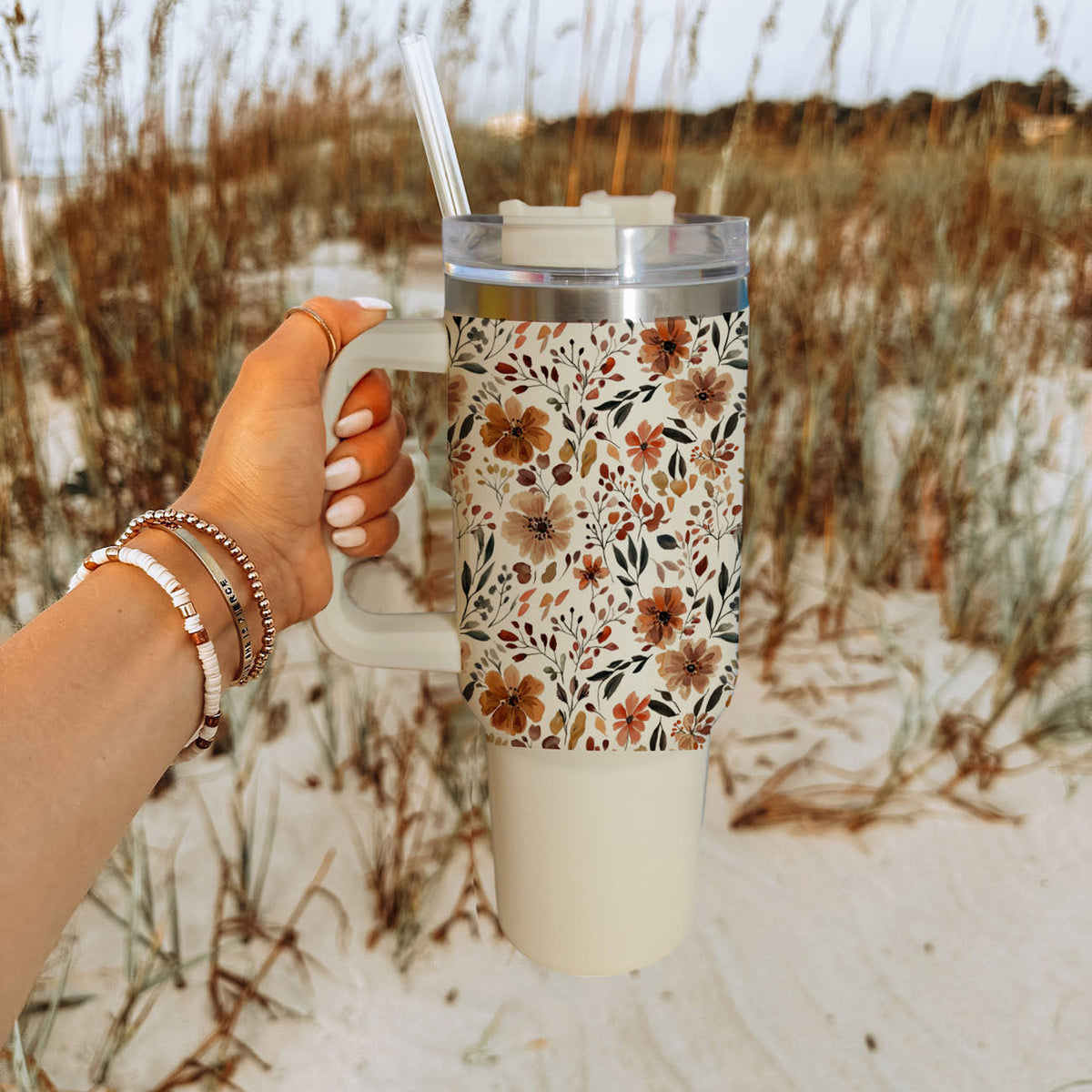 Fall Floral 40oz Insulated Tumbler