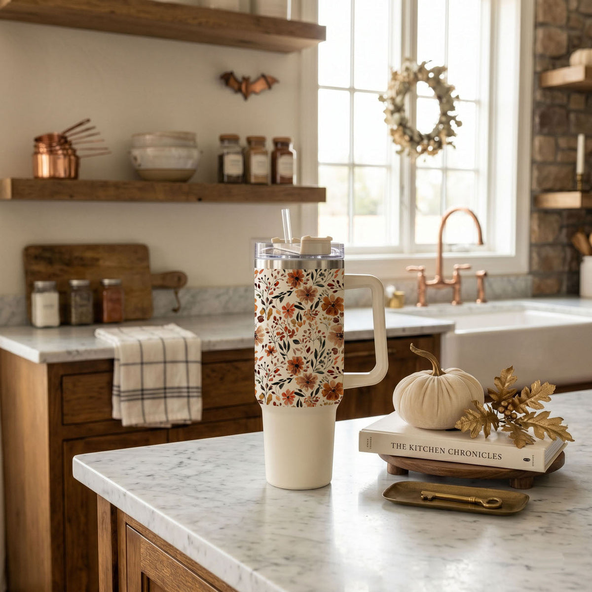 Fall Floral 40oz Insulated Tumbler