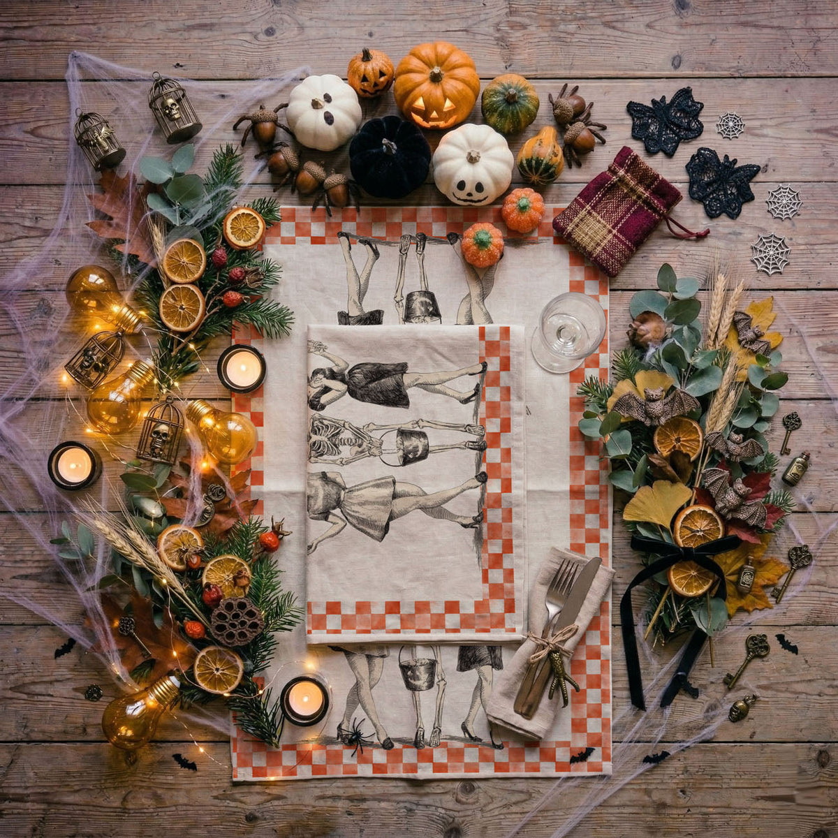 Vintage Trio Halloween Kitchen Towel