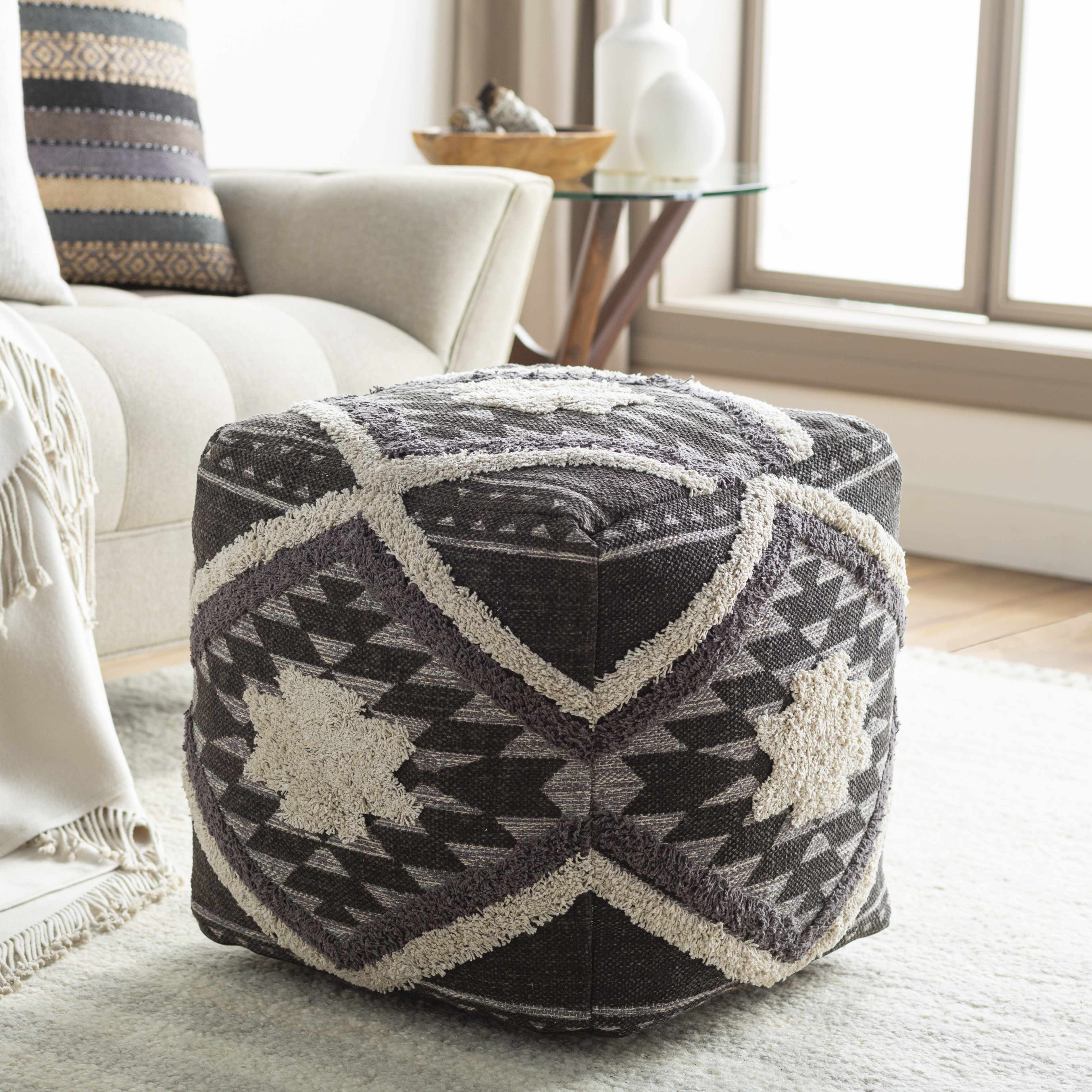 Almondbank Handwoven Cotton Pouf