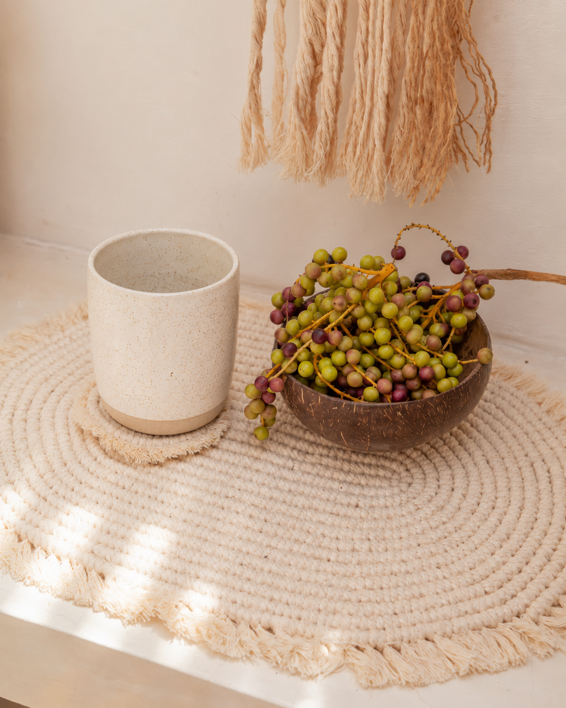 Organic Cotton Macrame Placemat