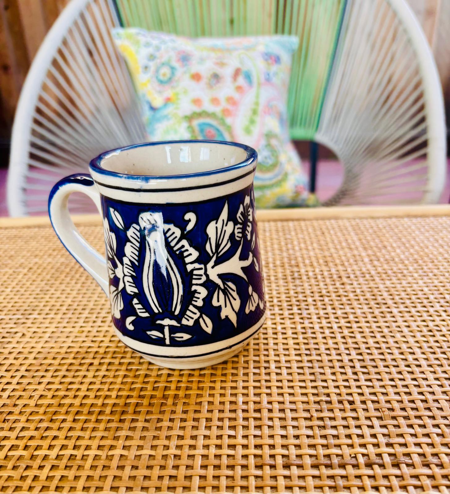 Hand Painted Ceramic Coffee & Tea Mugs - Set of 2