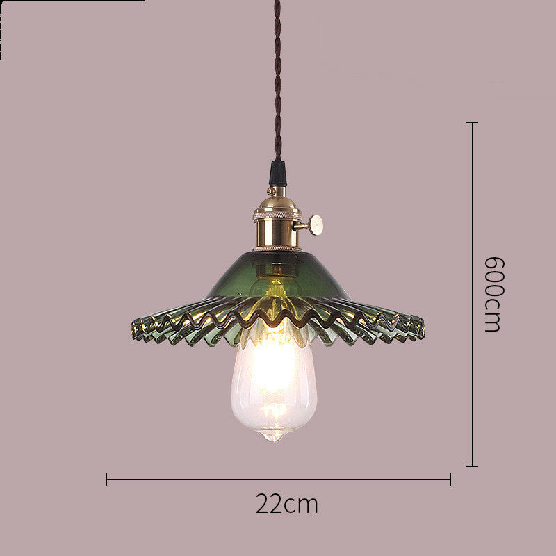 Retro Pleated Glass Pendant - Multiple Colors