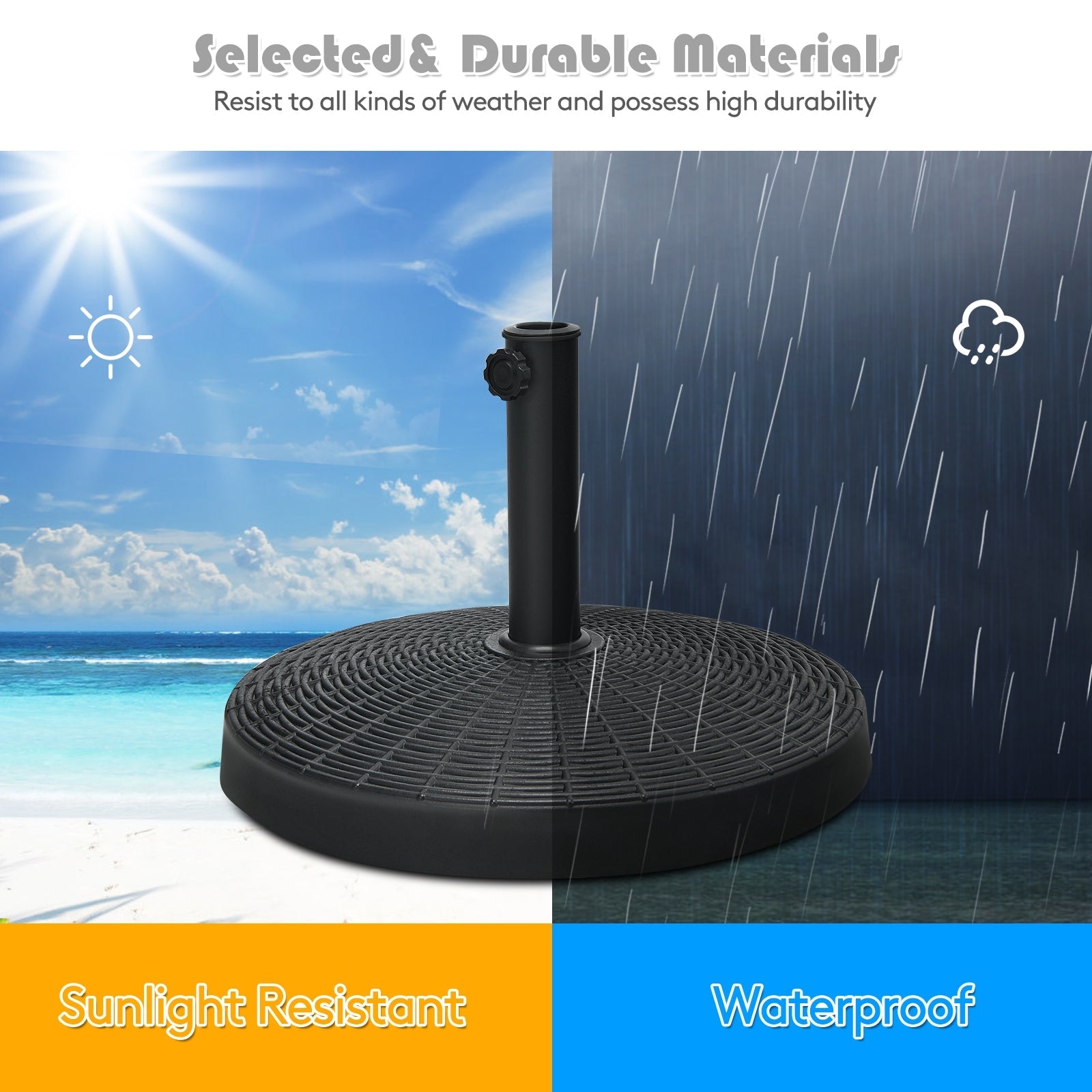 49 LBS Resin Umbrella Base - Black
