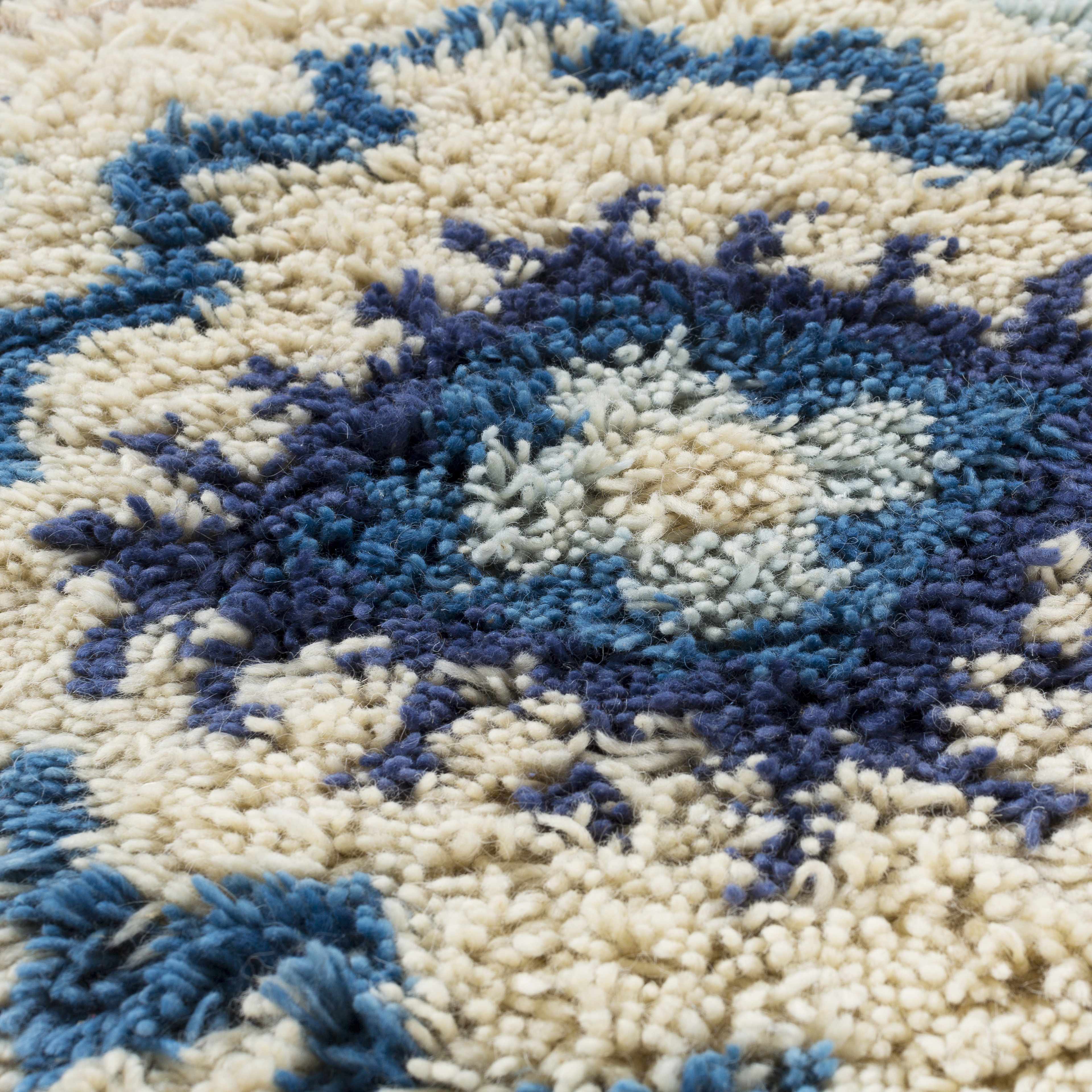 Philomont Ivory and Blue Geometric Wall Hanging