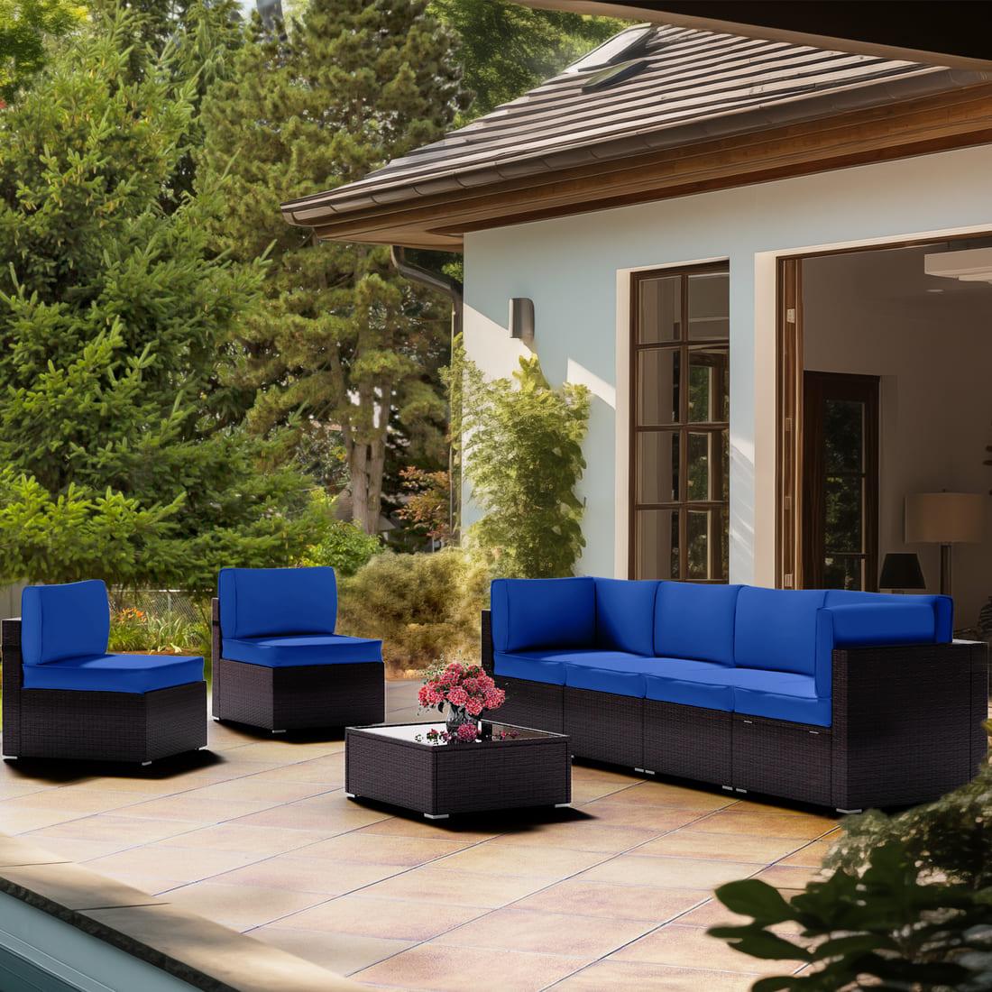 14-Piece Replacement Cushions for Patio Furniture - Waterproof & UV Resistant - 4 Colors