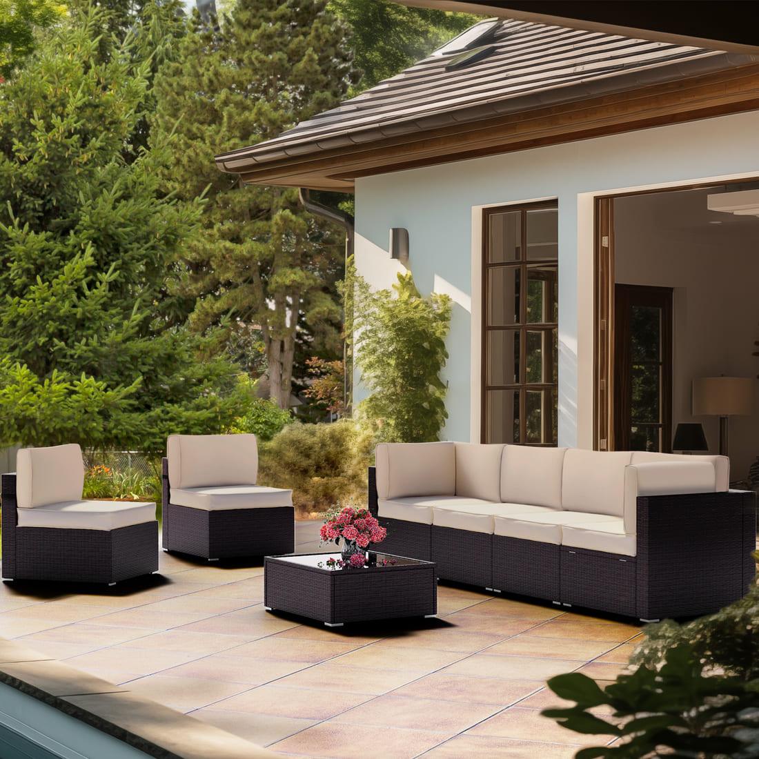 14-Piece Replacement Cushions for Patio Furniture - Waterproof & UV Resistant - 4 Colors