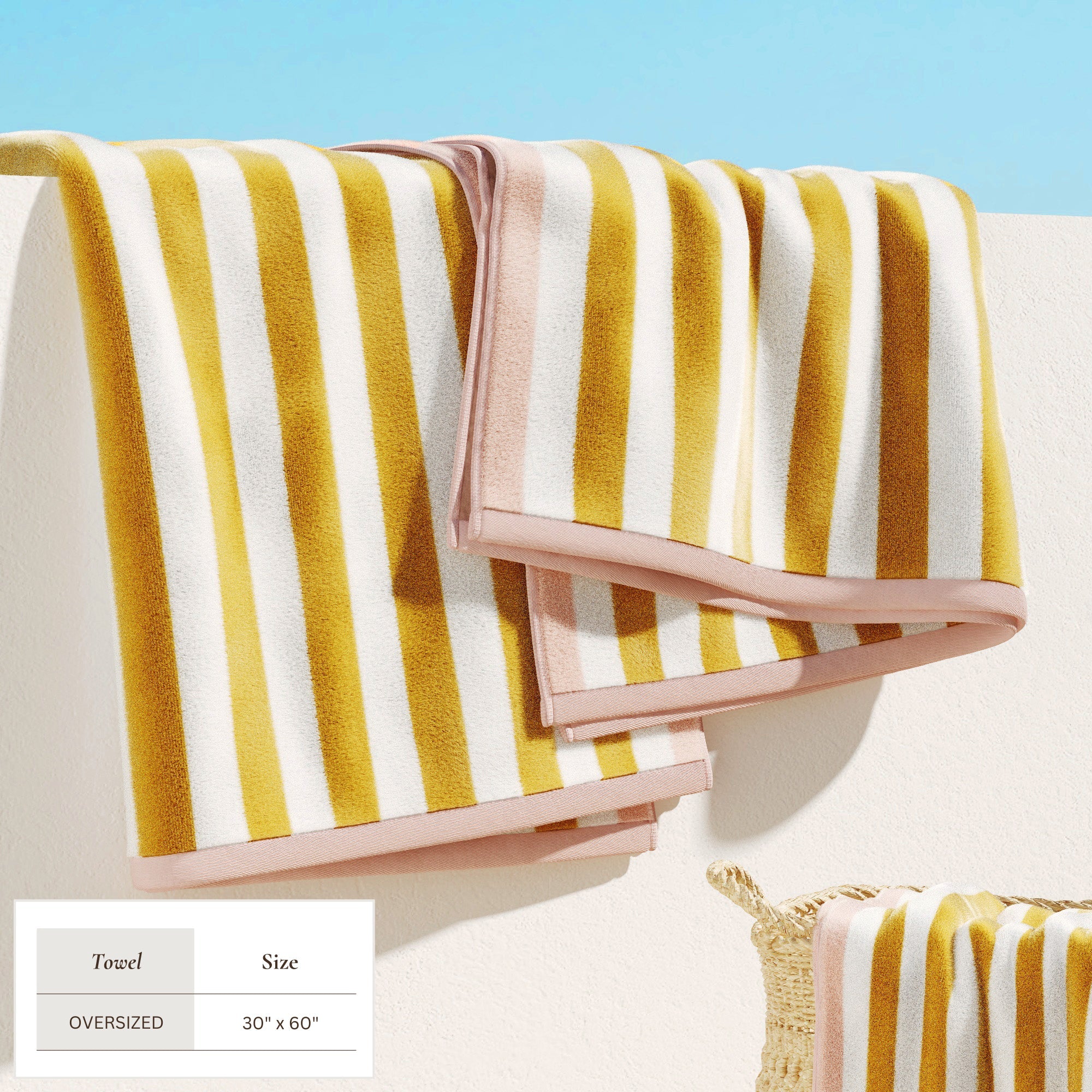 Oversized Striped Border Cabana Beach Towel - Santa Cruz