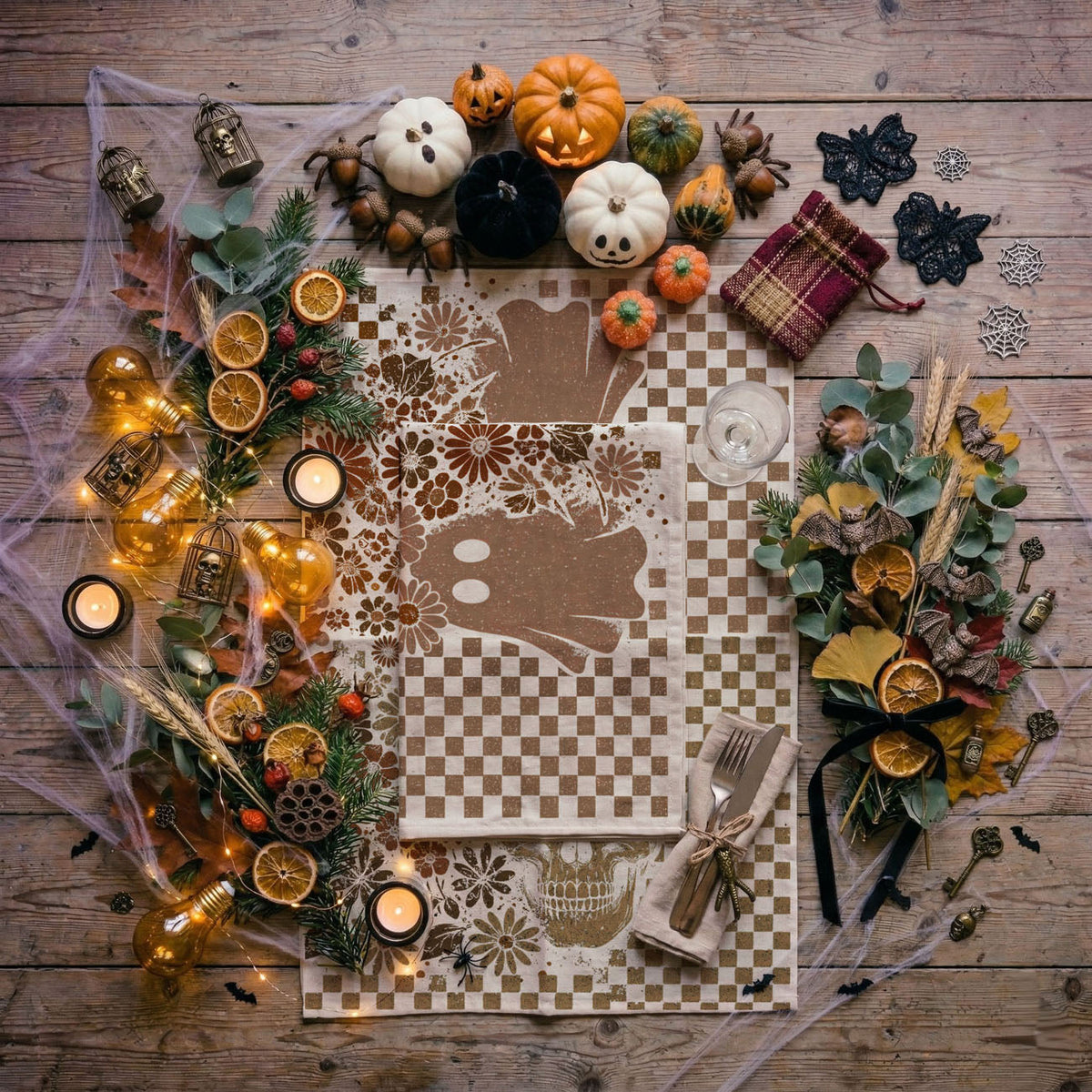 Retro Halloween Dish Towels