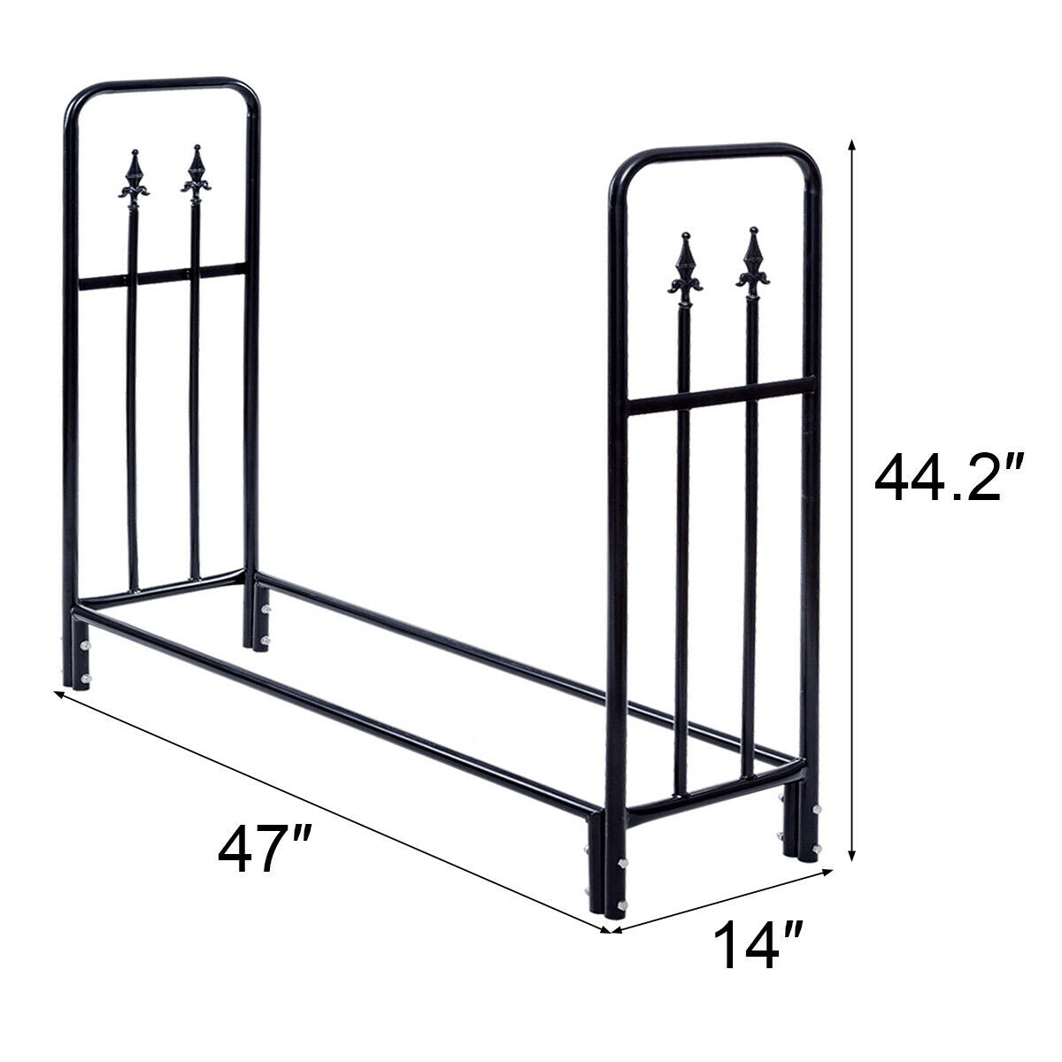 4 Ft Outdoor Heavy Duty Steel Firewood Wood Storage Rack